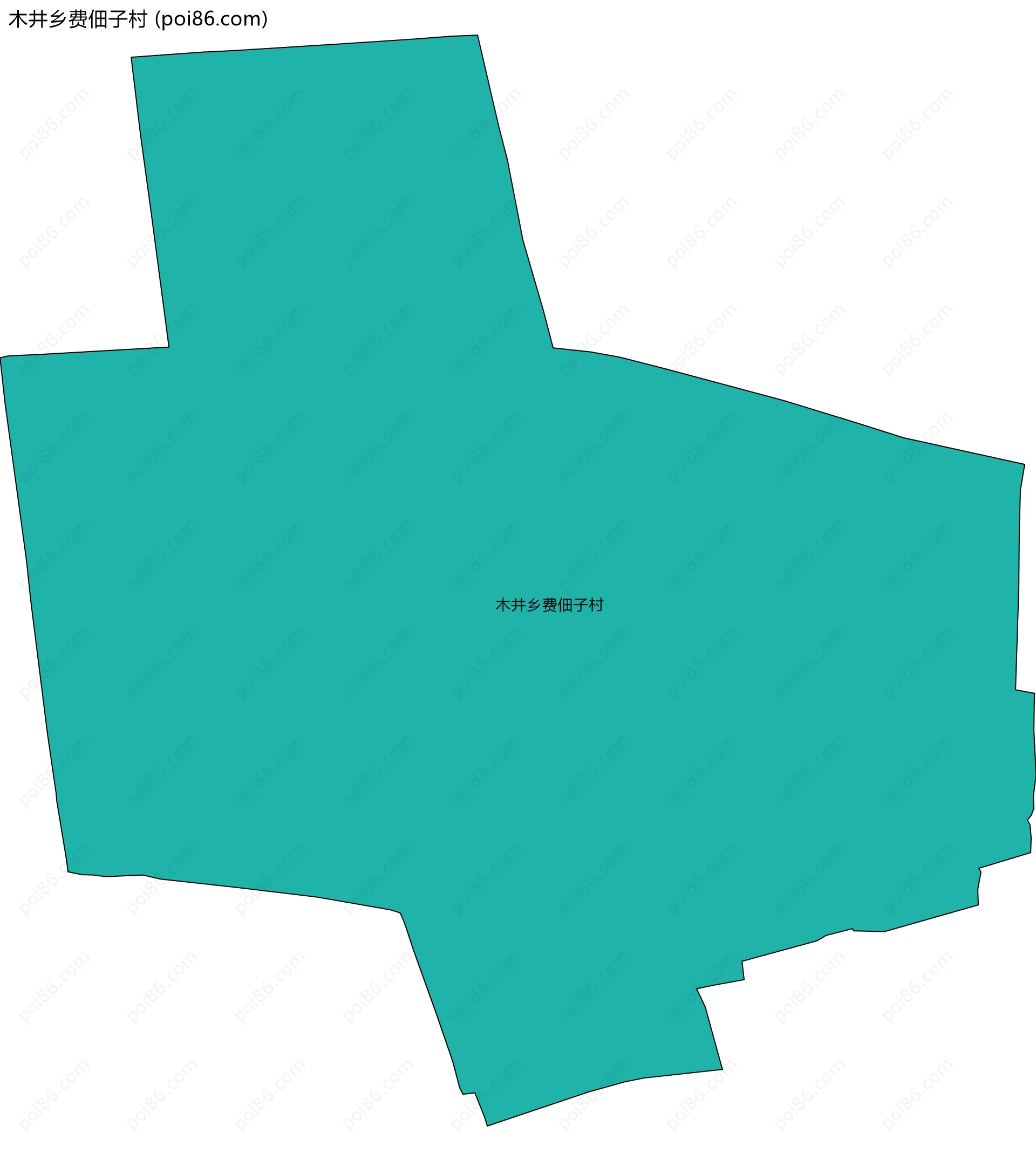 木井乡费佃子村边界地图