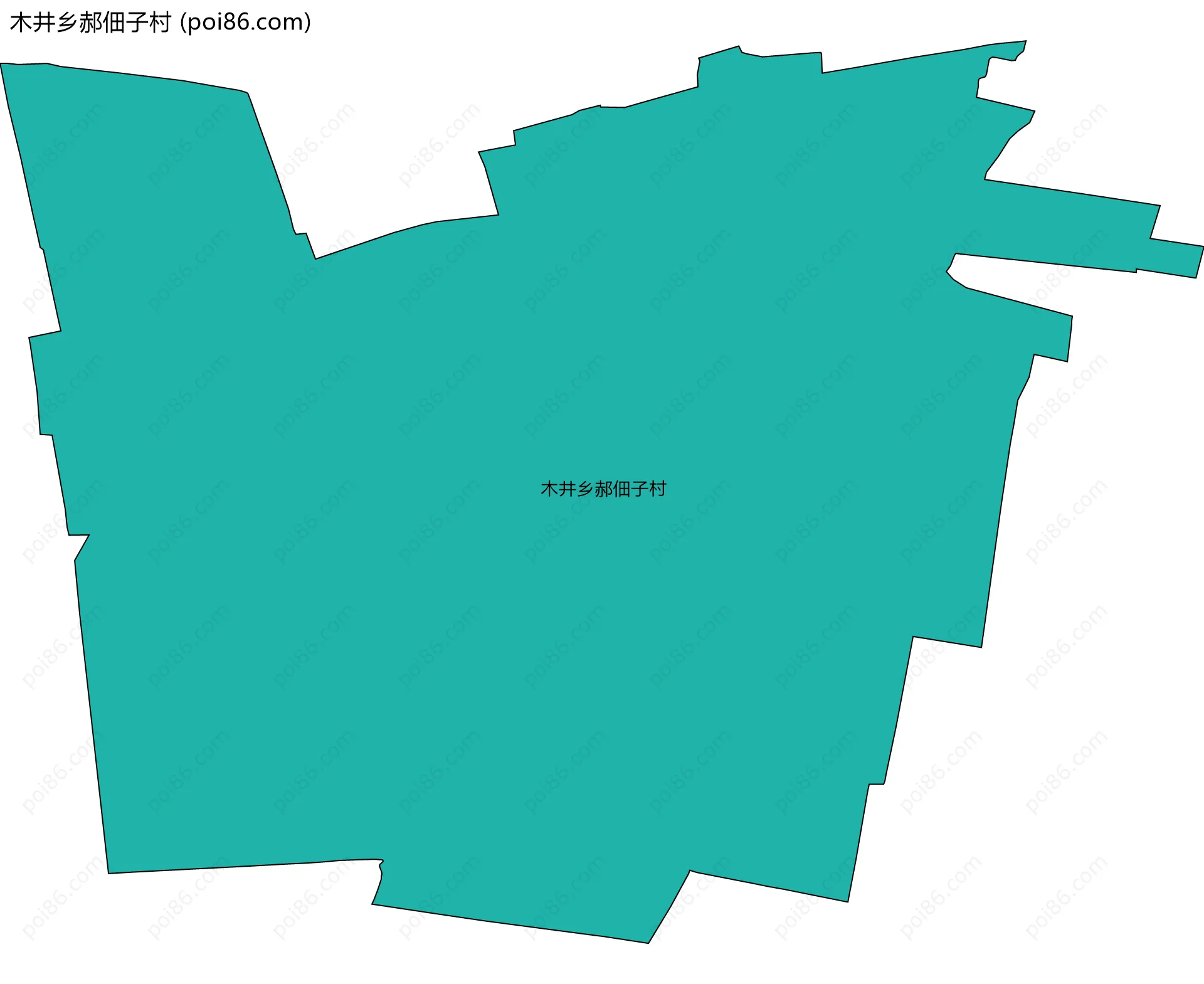 木井乡郝佃子村边界地图