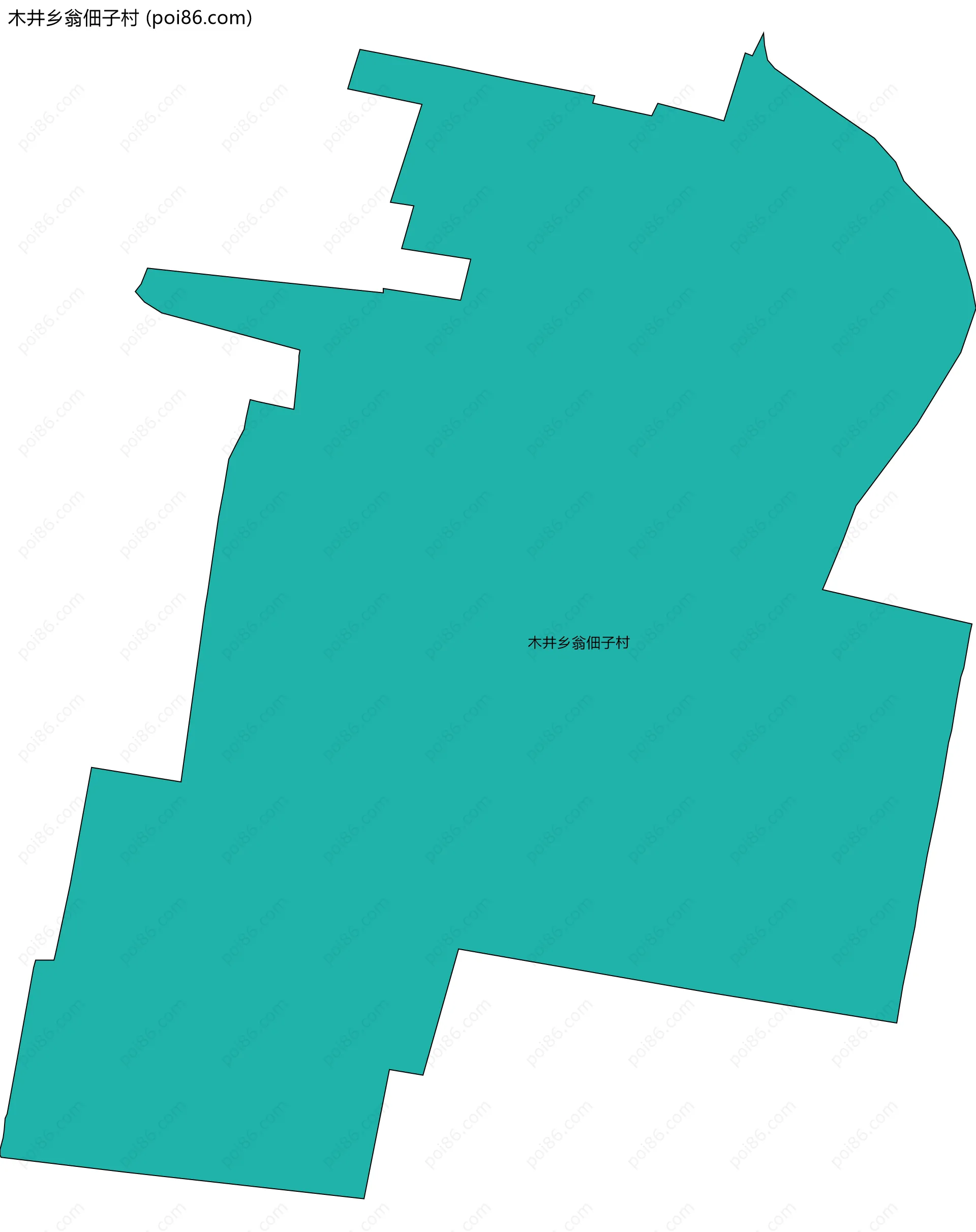 木井乡翁佃子村边界地图