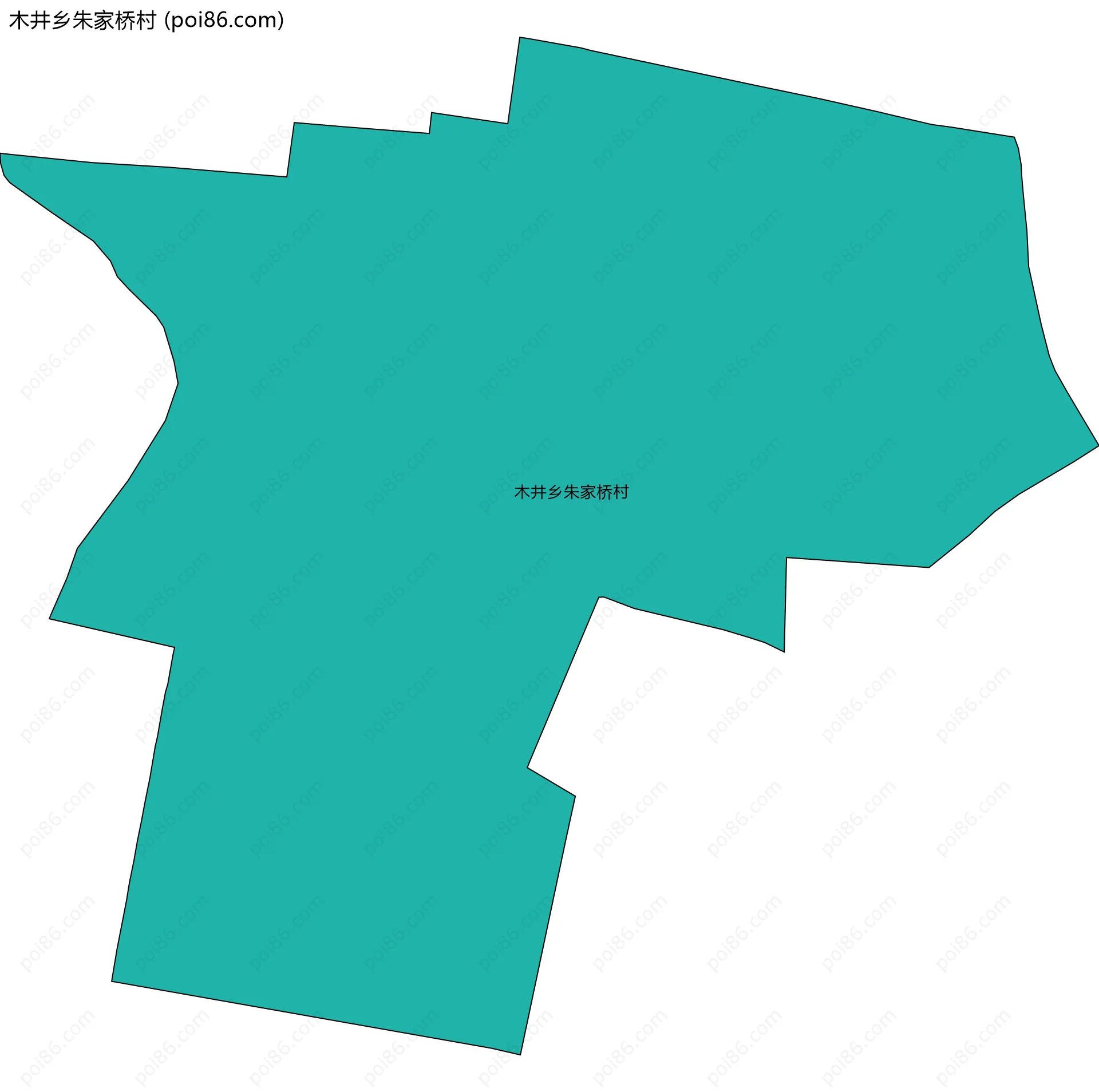 木井乡朱家桥村边界地图
