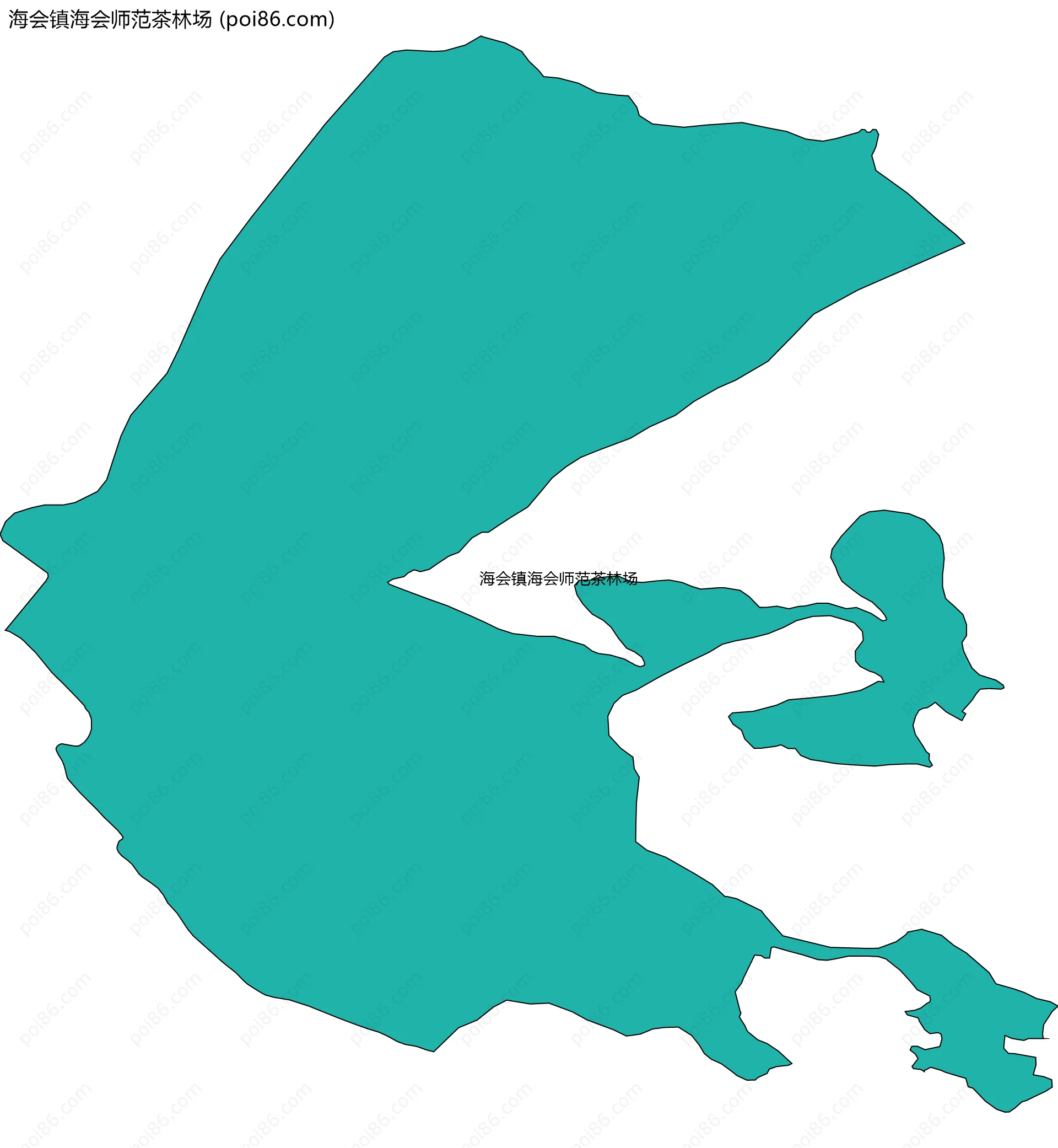 海会镇海会师范茶林场边界地图