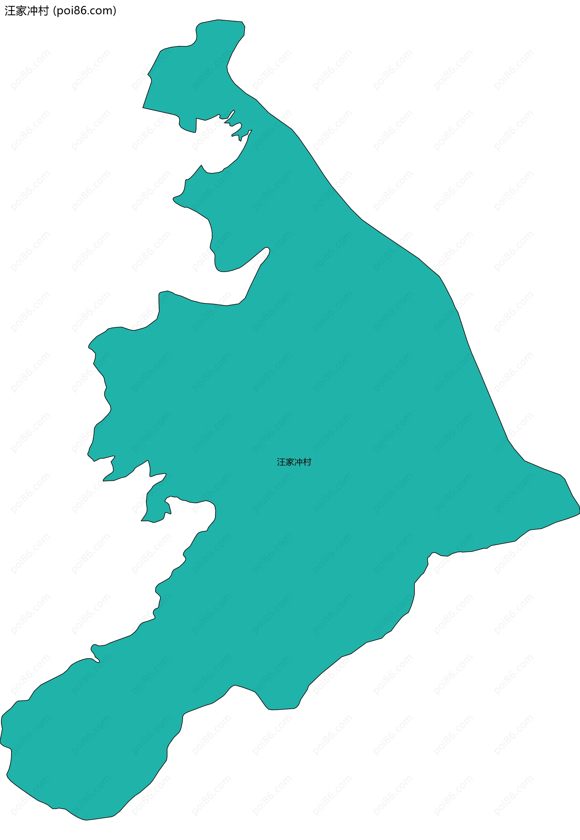 汪家冲村边界地图
