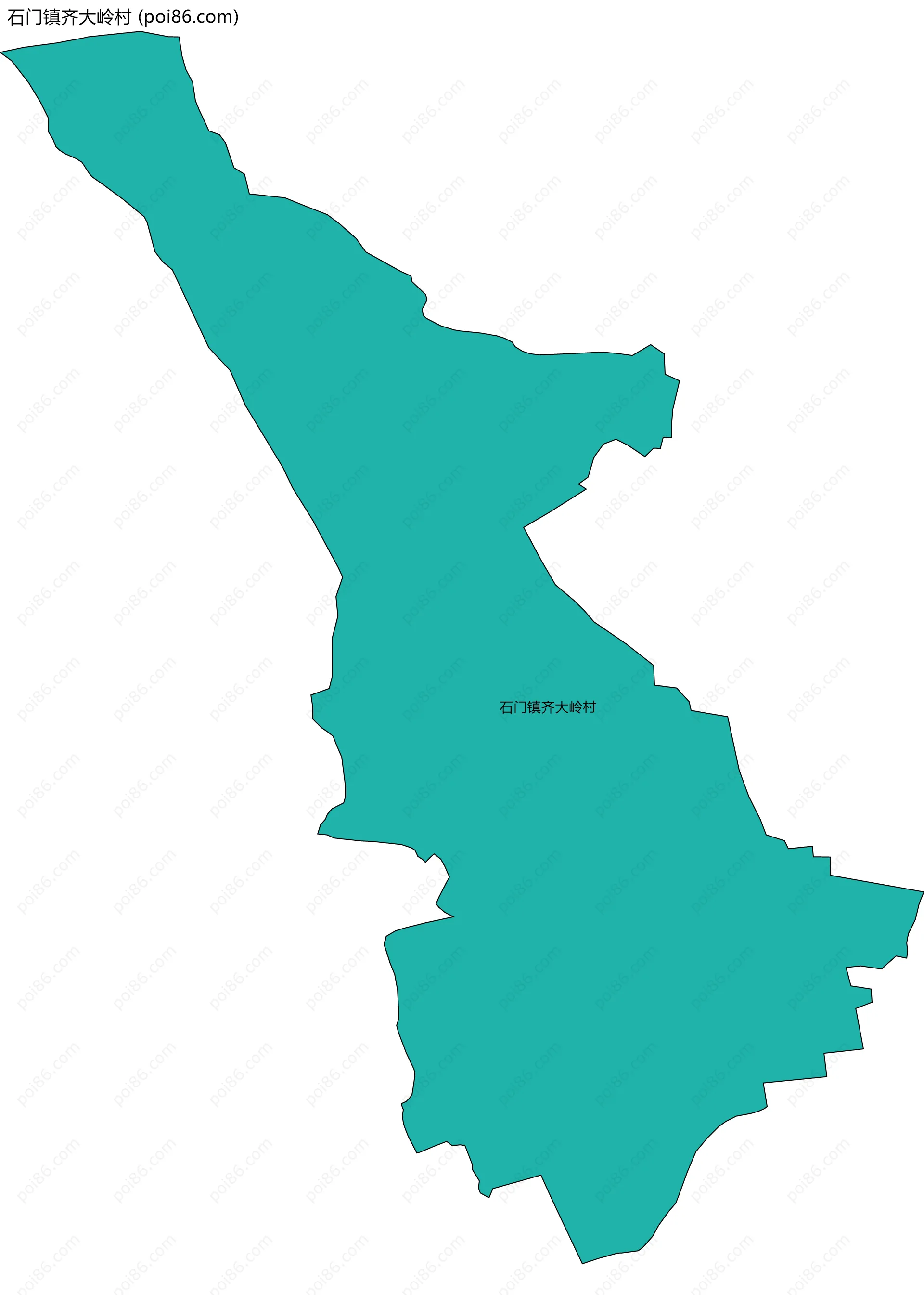 石门镇齐大岭村边界地图