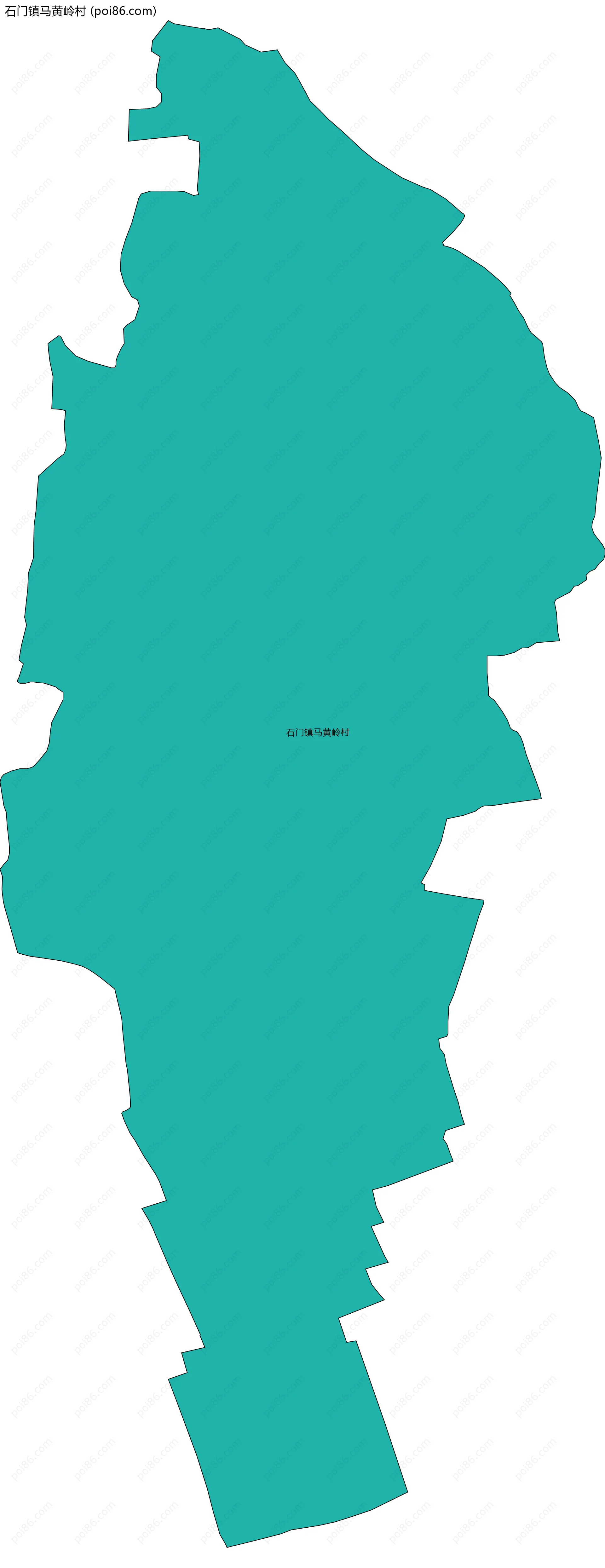 石门镇马黄岭村边界地图