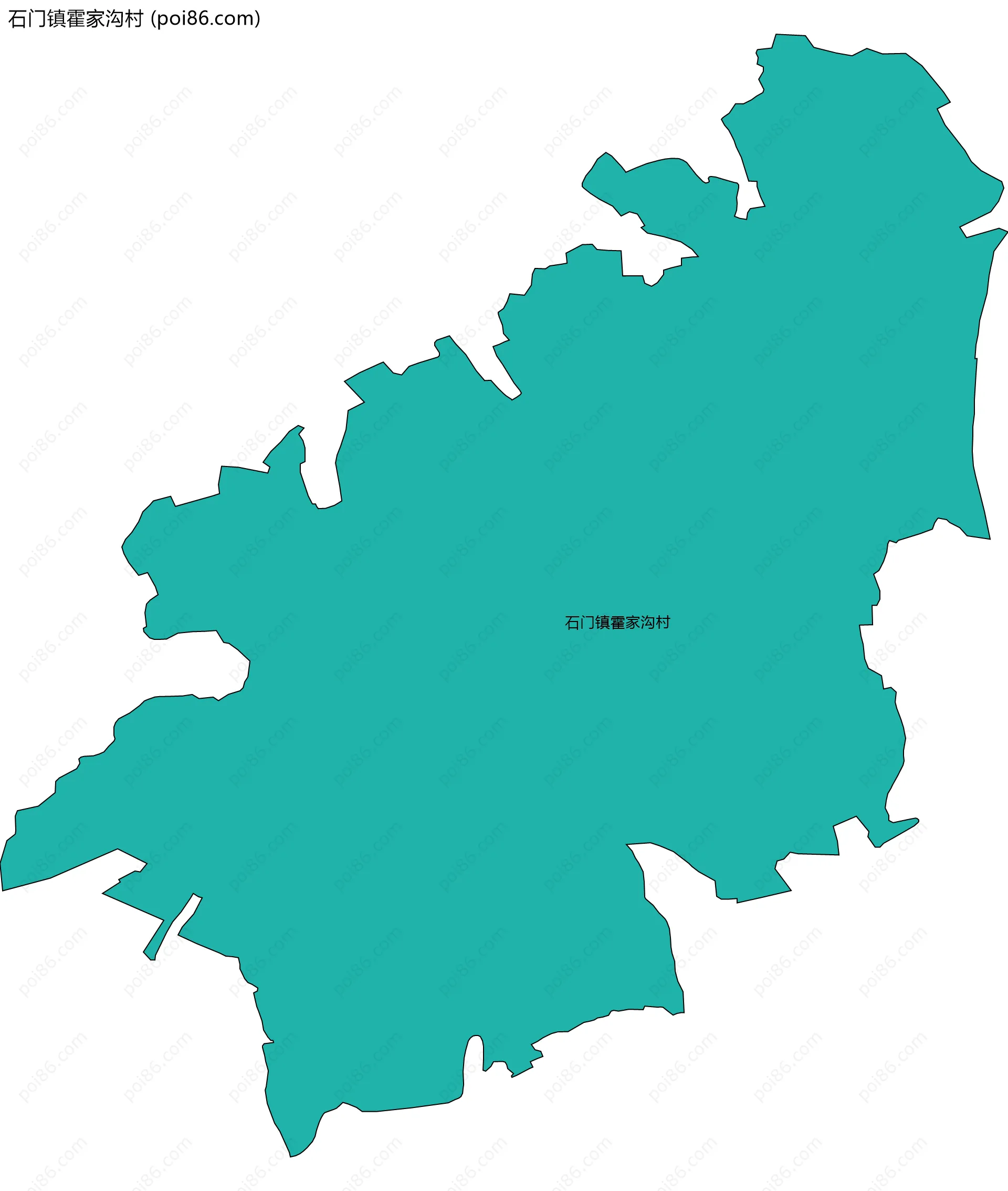 石门镇霍家沟村边界地图