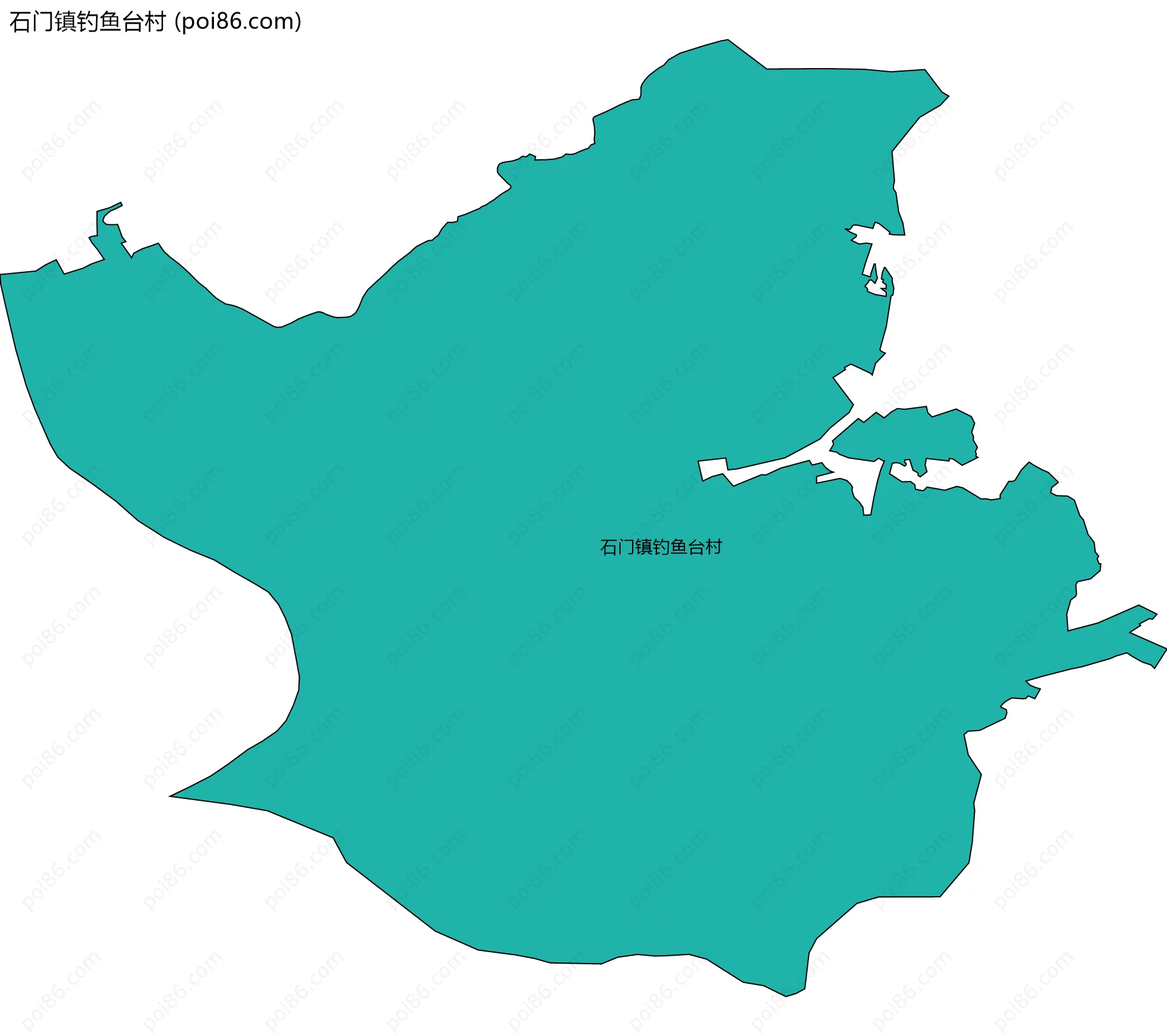 石门镇钓鱼台村边界地图