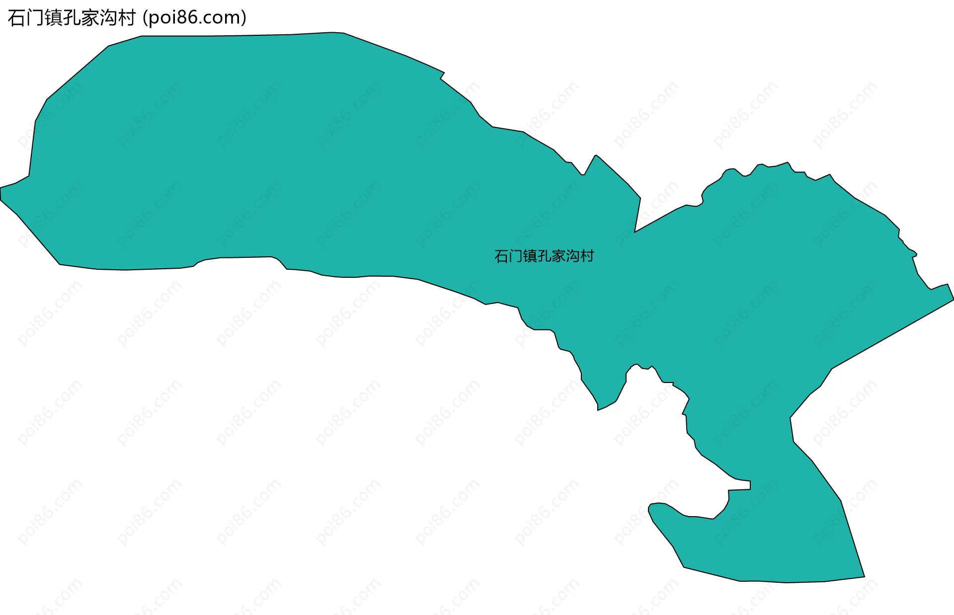 石门镇孔家沟村边界地图