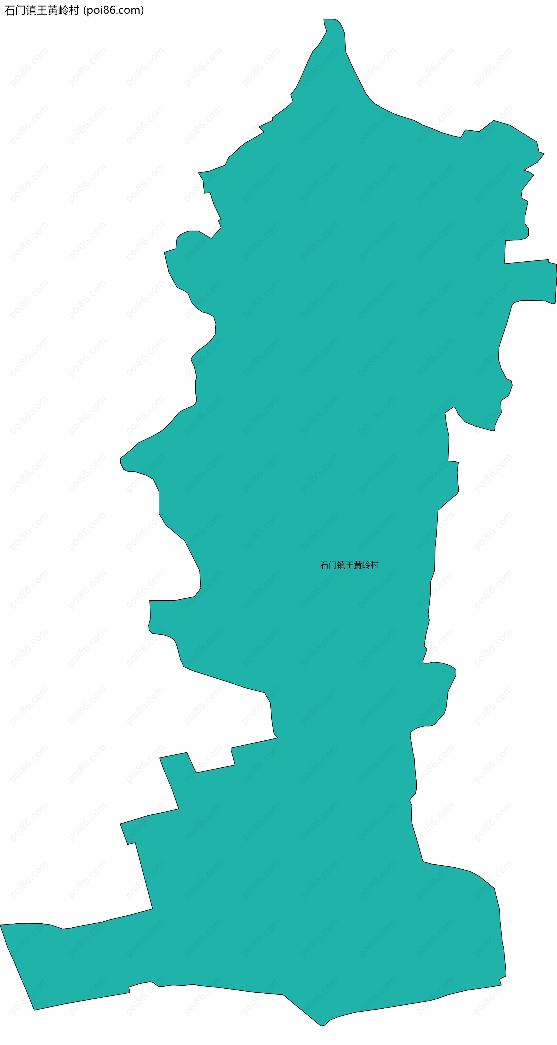 石门镇王黄岭村边界地图