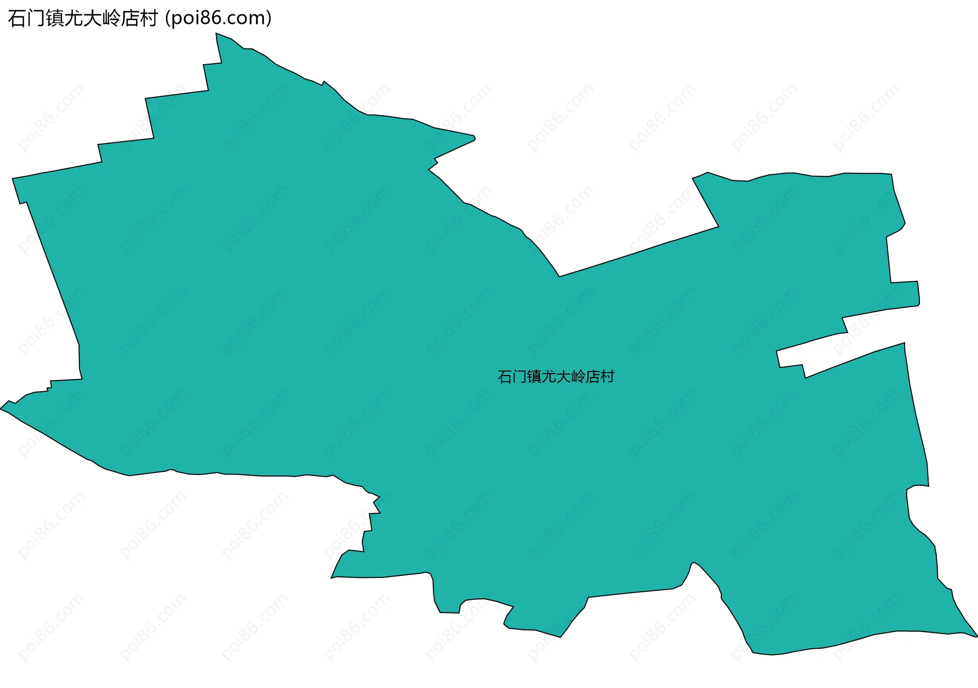 石门镇尤大岭店村边界地图