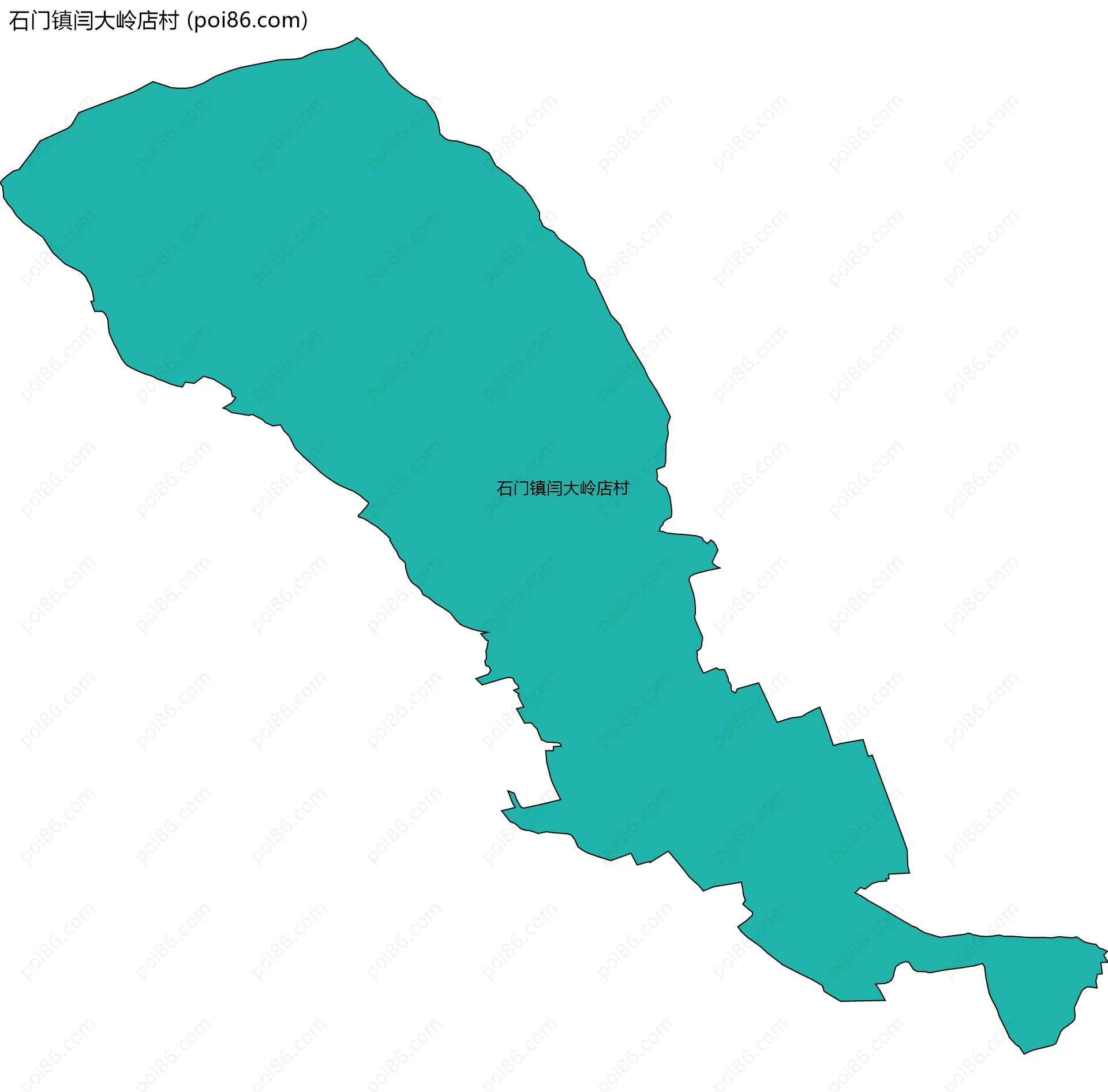 石门镇闫大岭店村边界地图