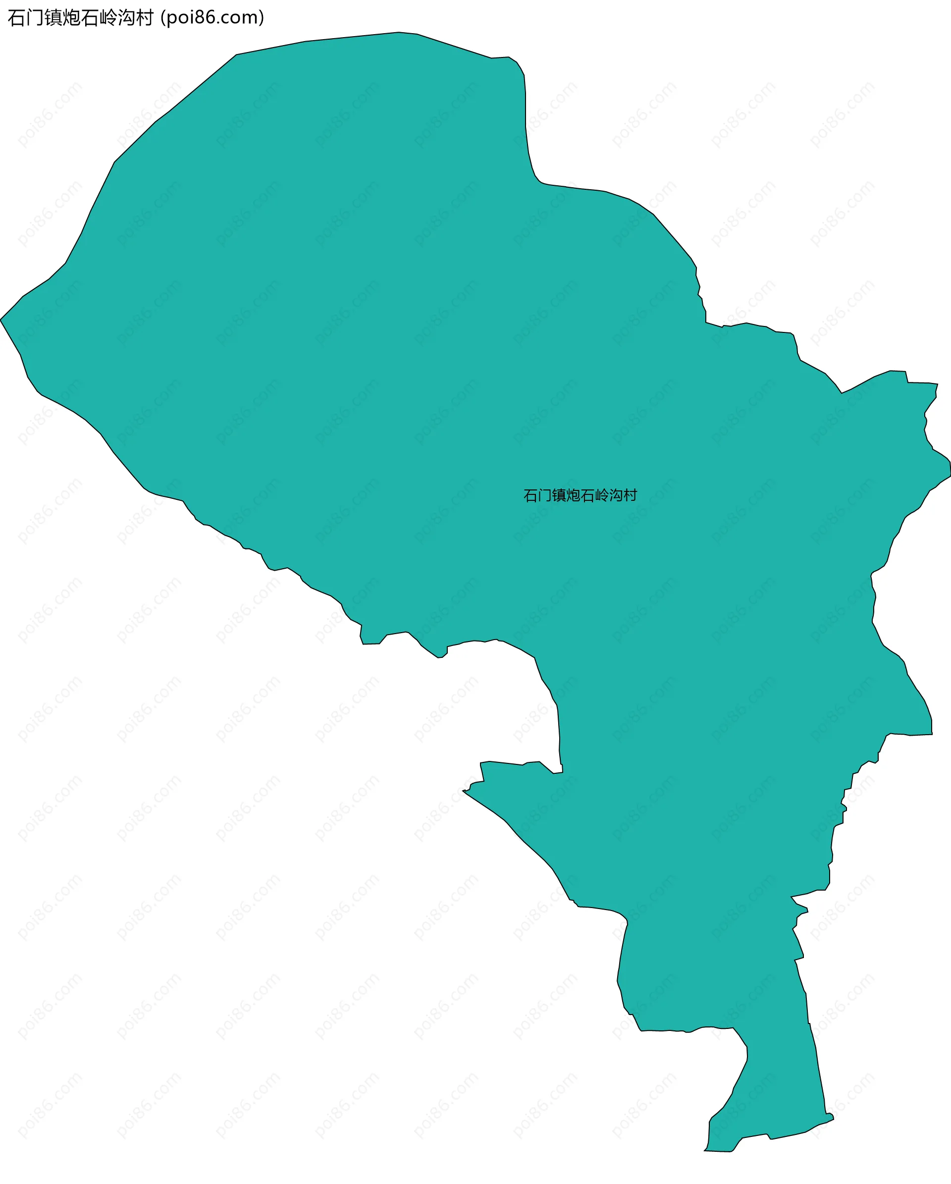 石门镇炮石岭沟村边界地图