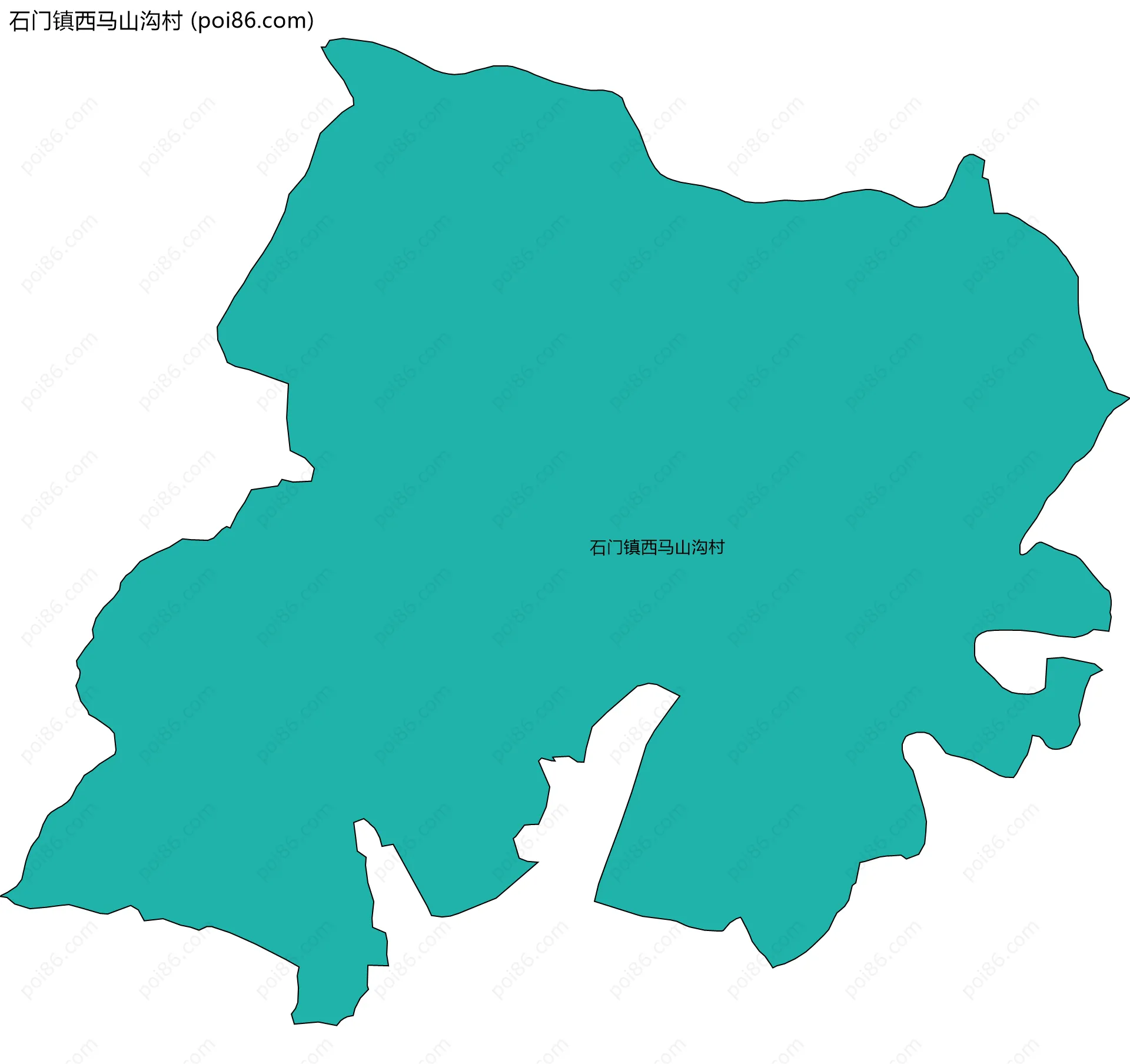 石门镇西马山沟村边界地图