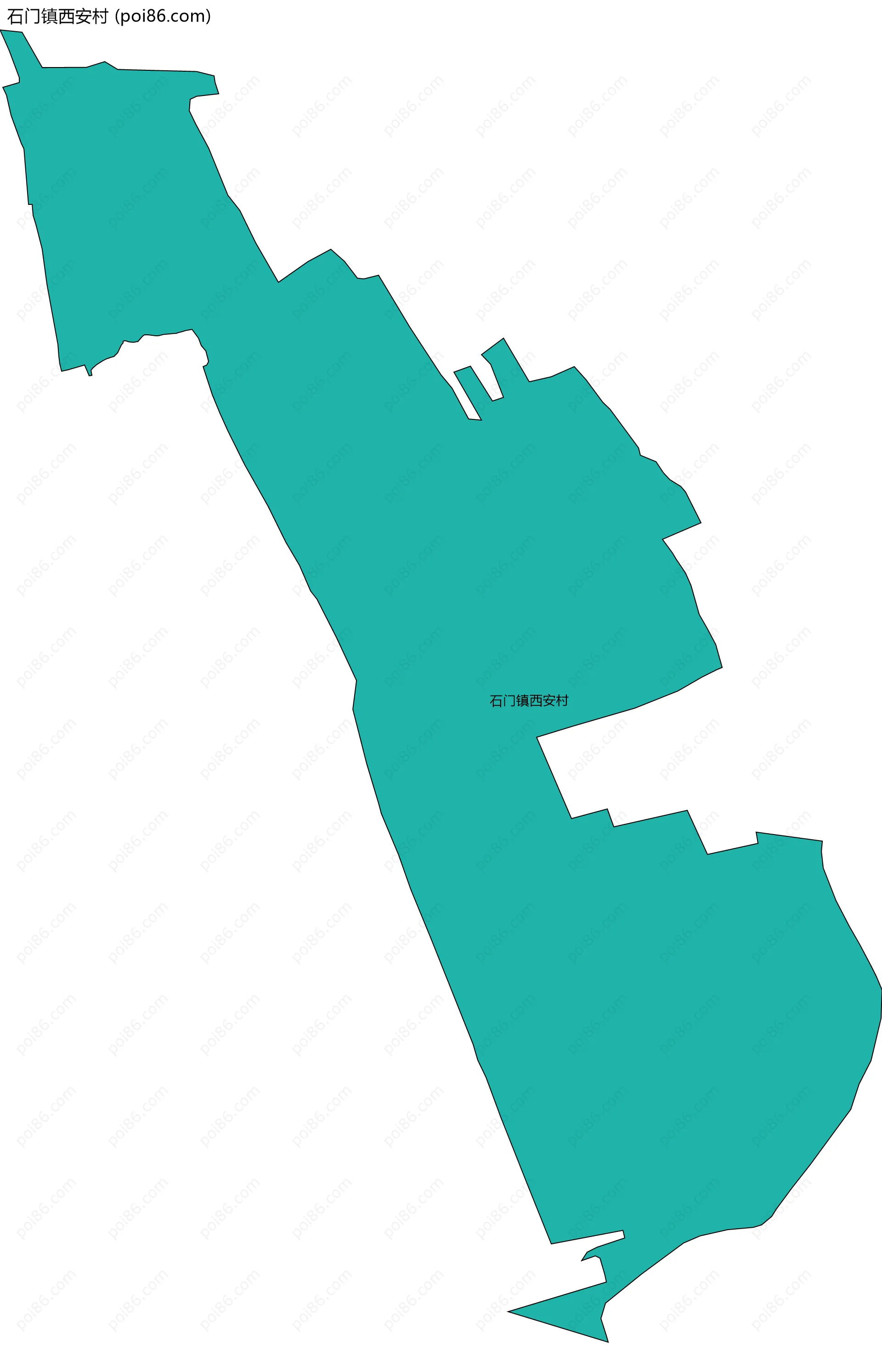 石门镇西安村边界地图