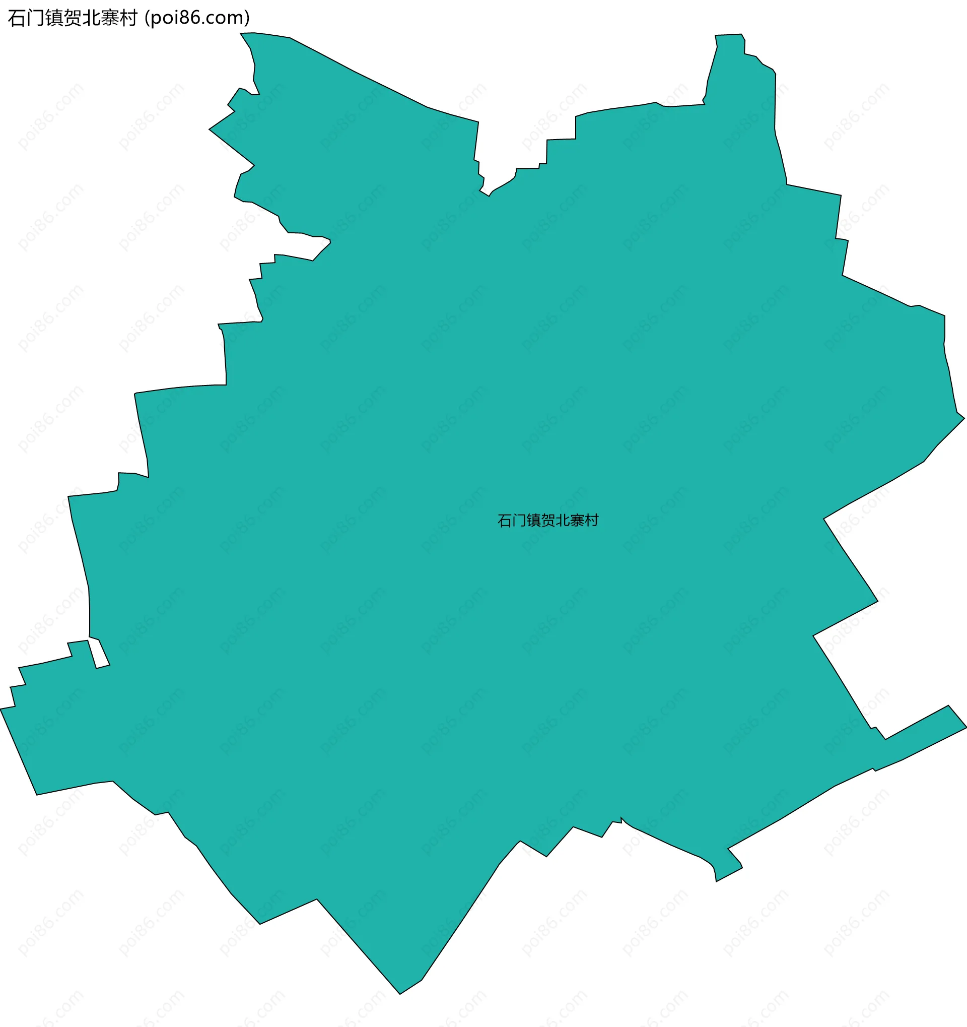 石门镇贺北寨村边界地图