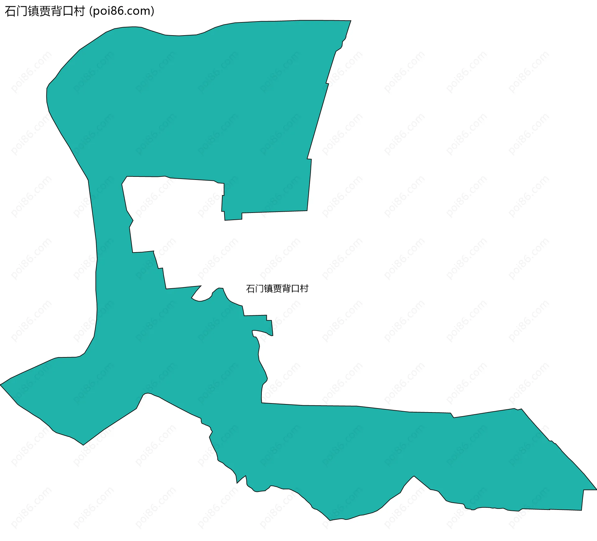 石门镇贾背口村边界地图