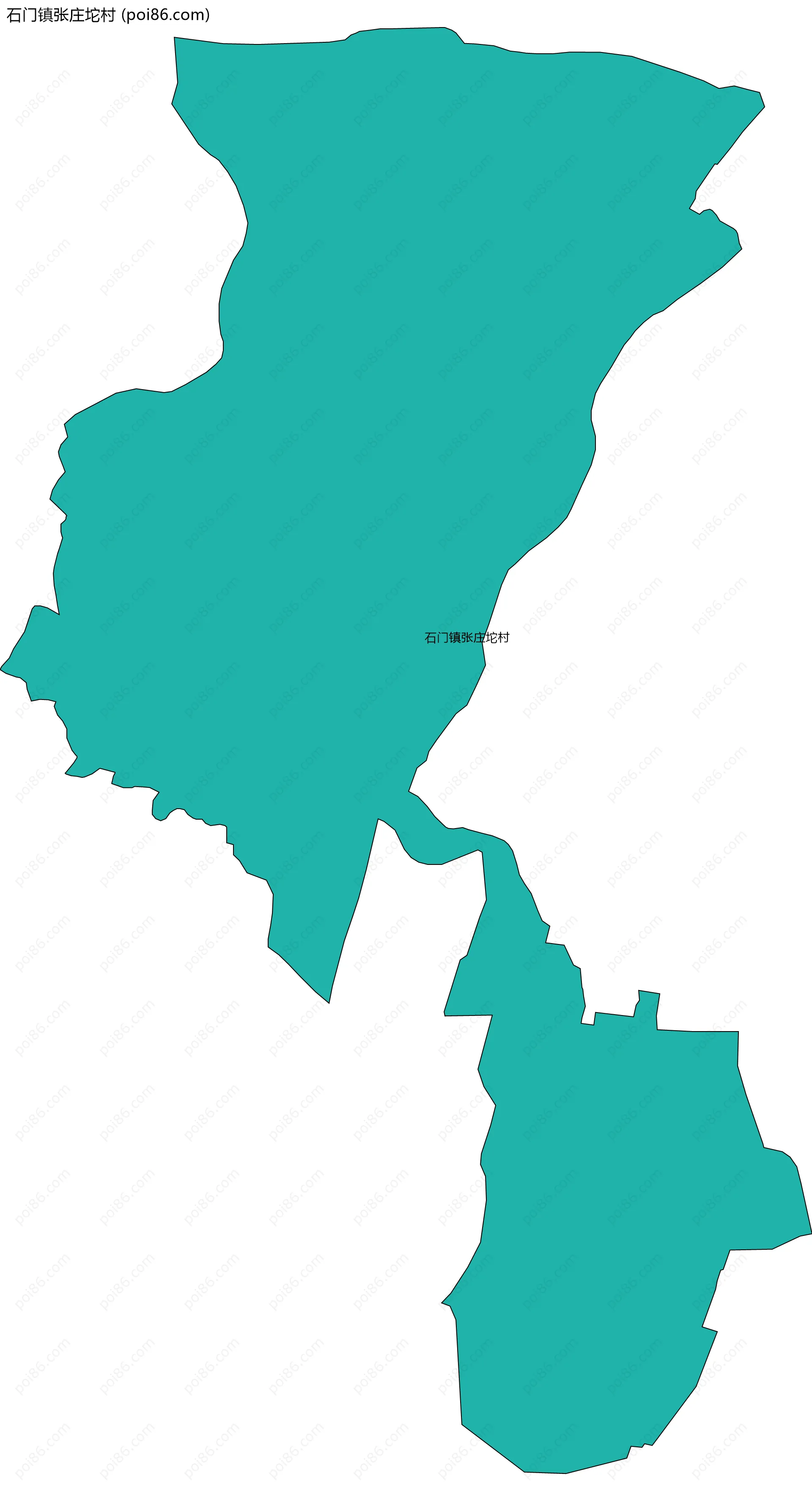 石门镇张庄坨村边界地图