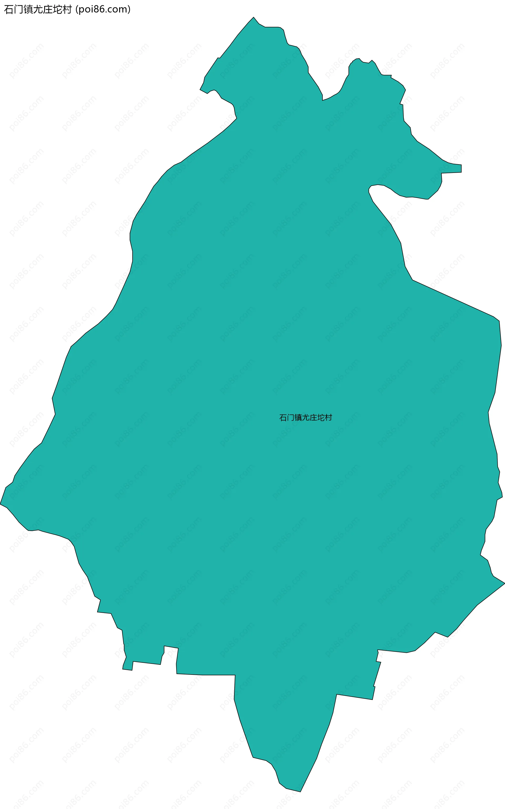 石门镇尤庄坨村边界地图