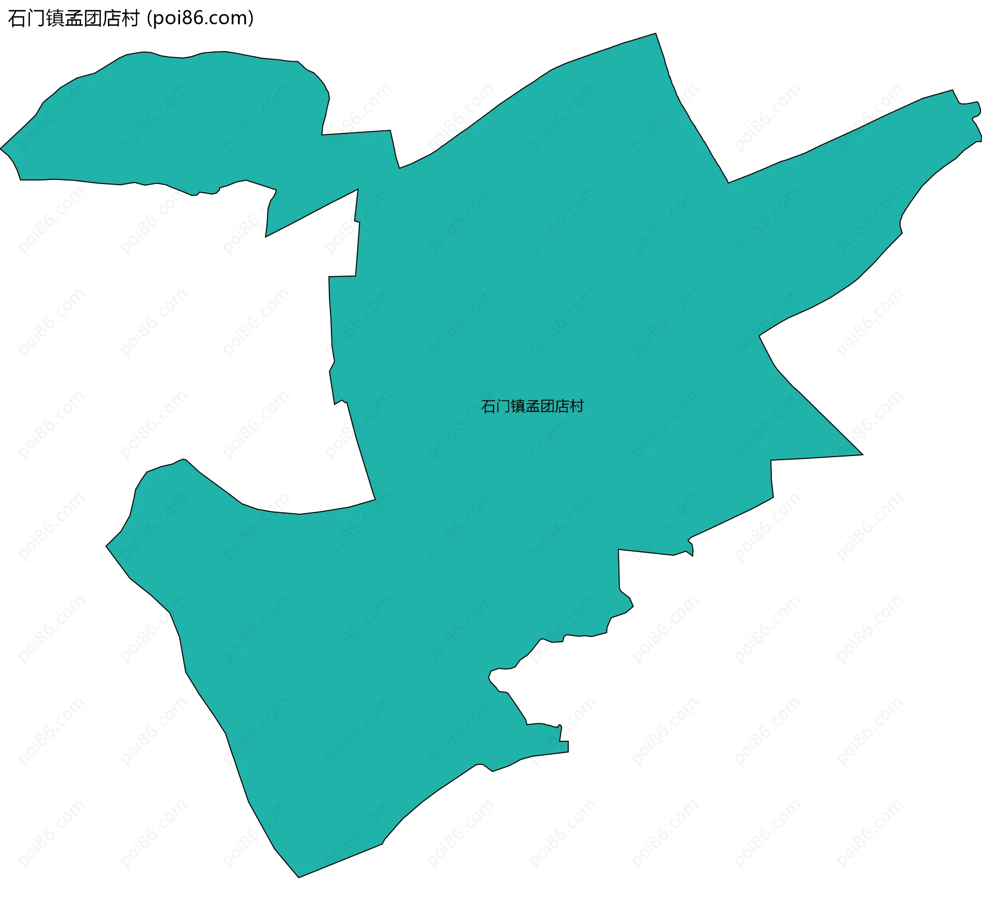 石门镇孟团店村边界地图