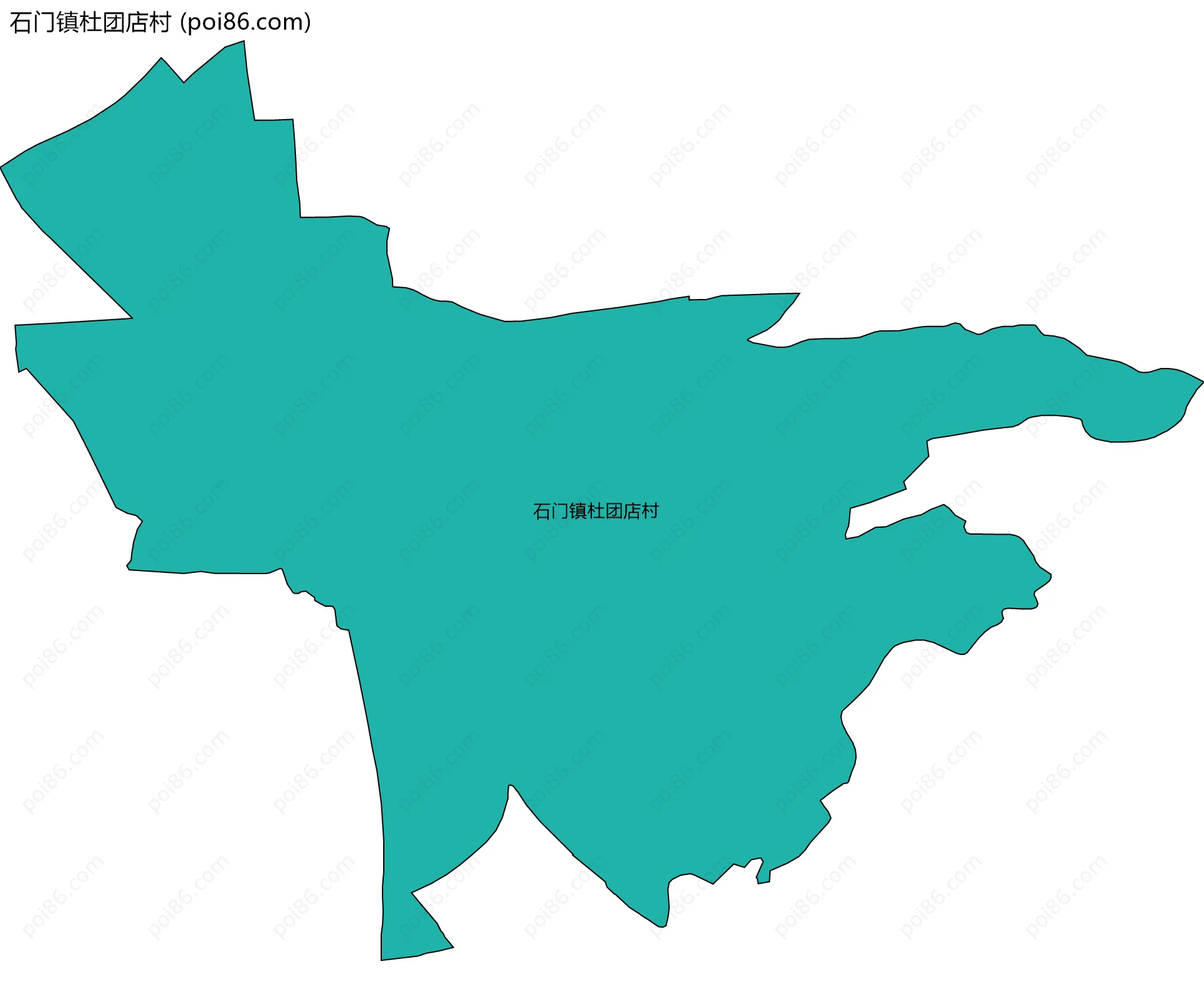 石门镇杜团店村边界地图