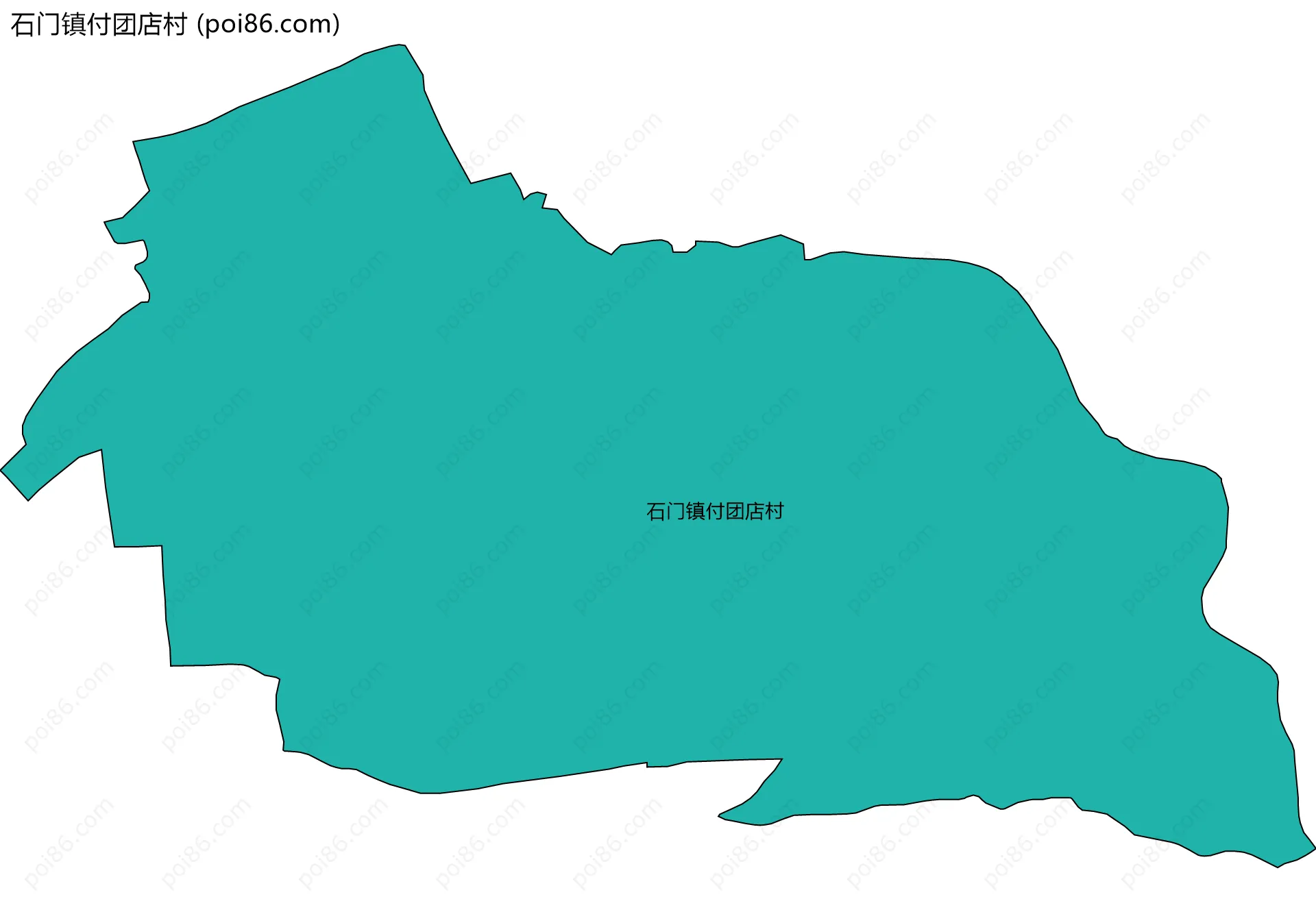 石门镇付团店村边界地图