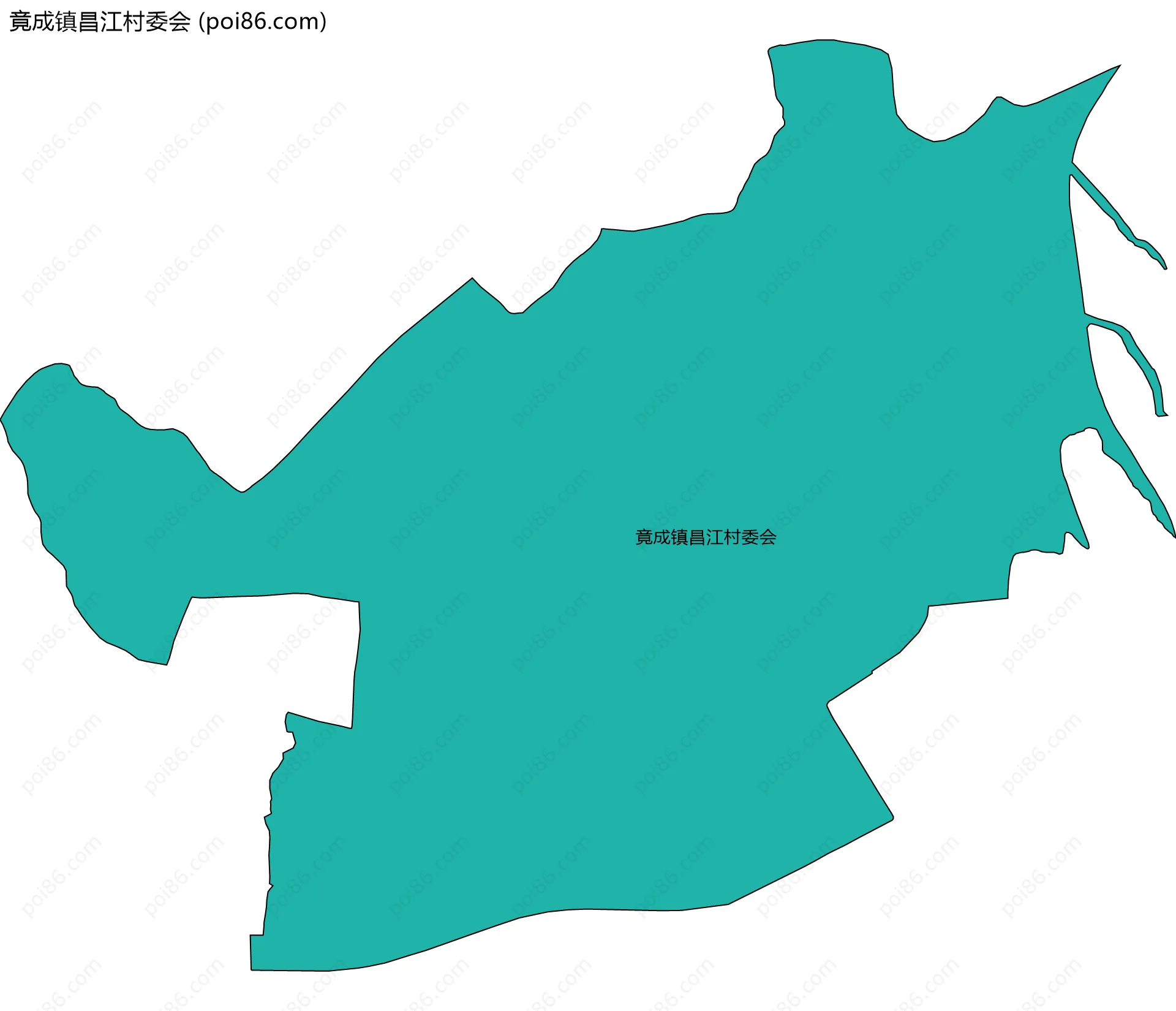 竟成镇昌江村委会边界地图