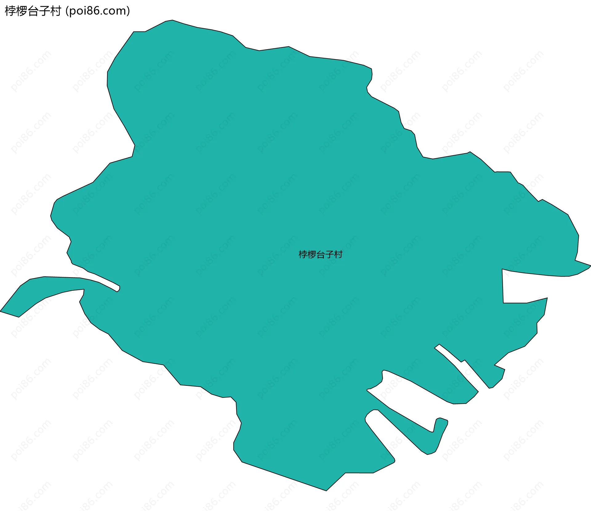 桲椤台子村边界地图