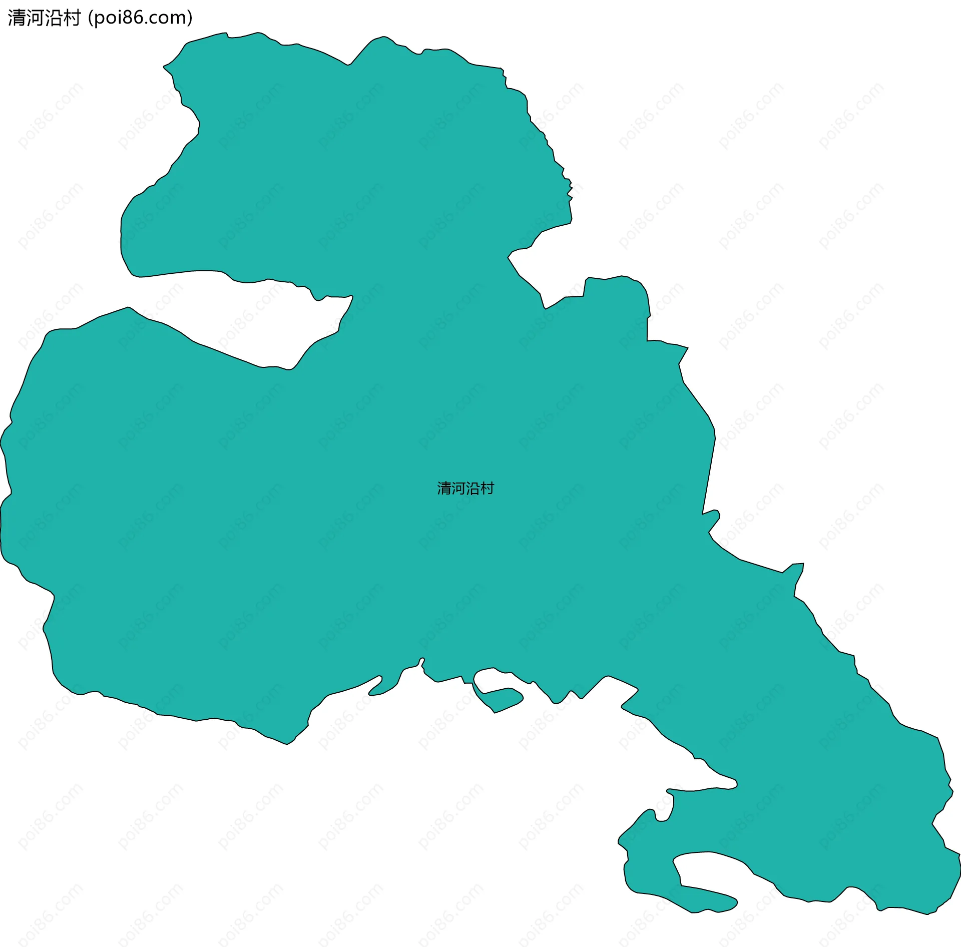 清河沿村边界地图