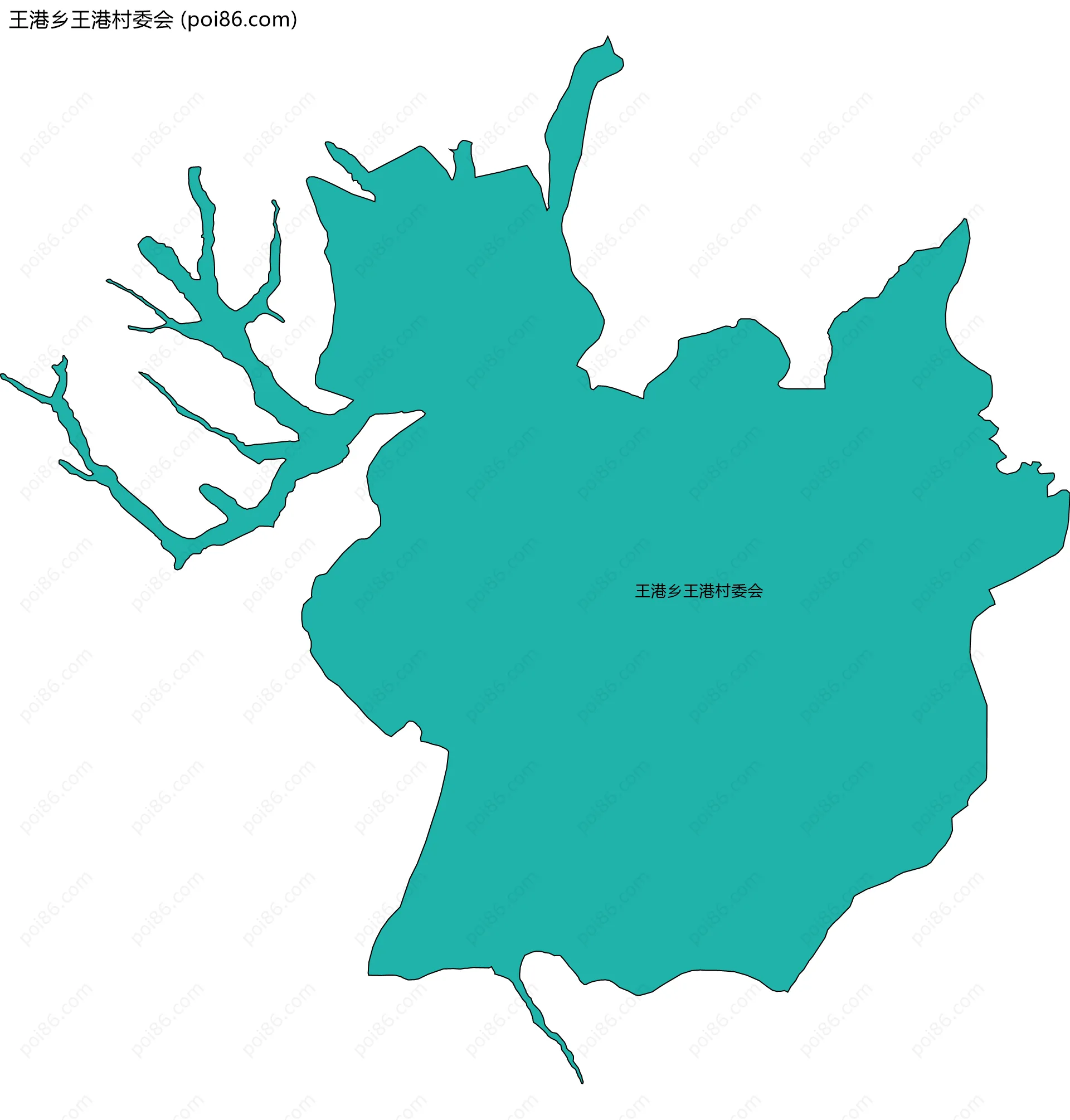 王港乡王港村委会边界地图