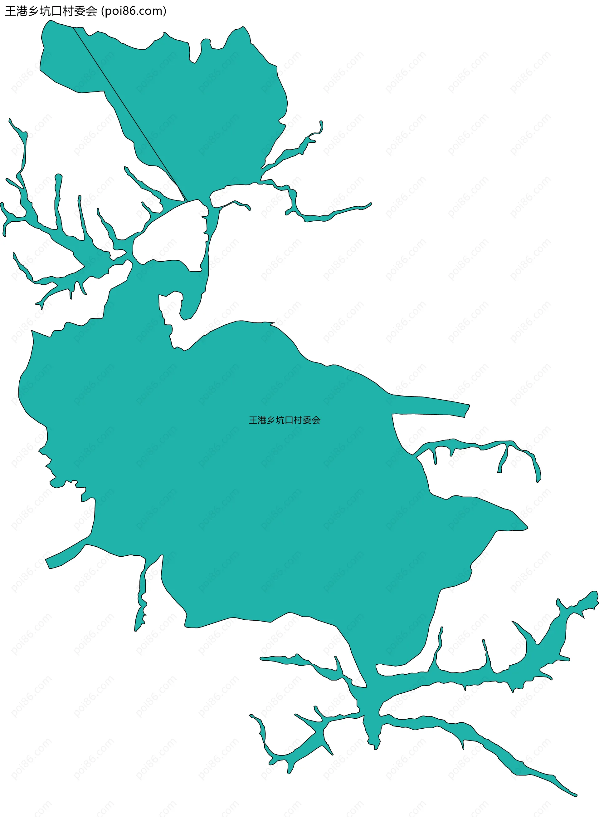 王港乡坑口村委会边界地图