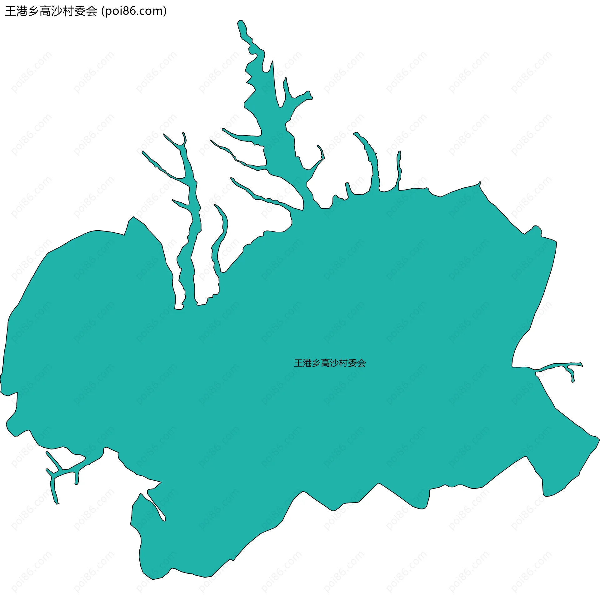 王港乡高沙村委会边界地图