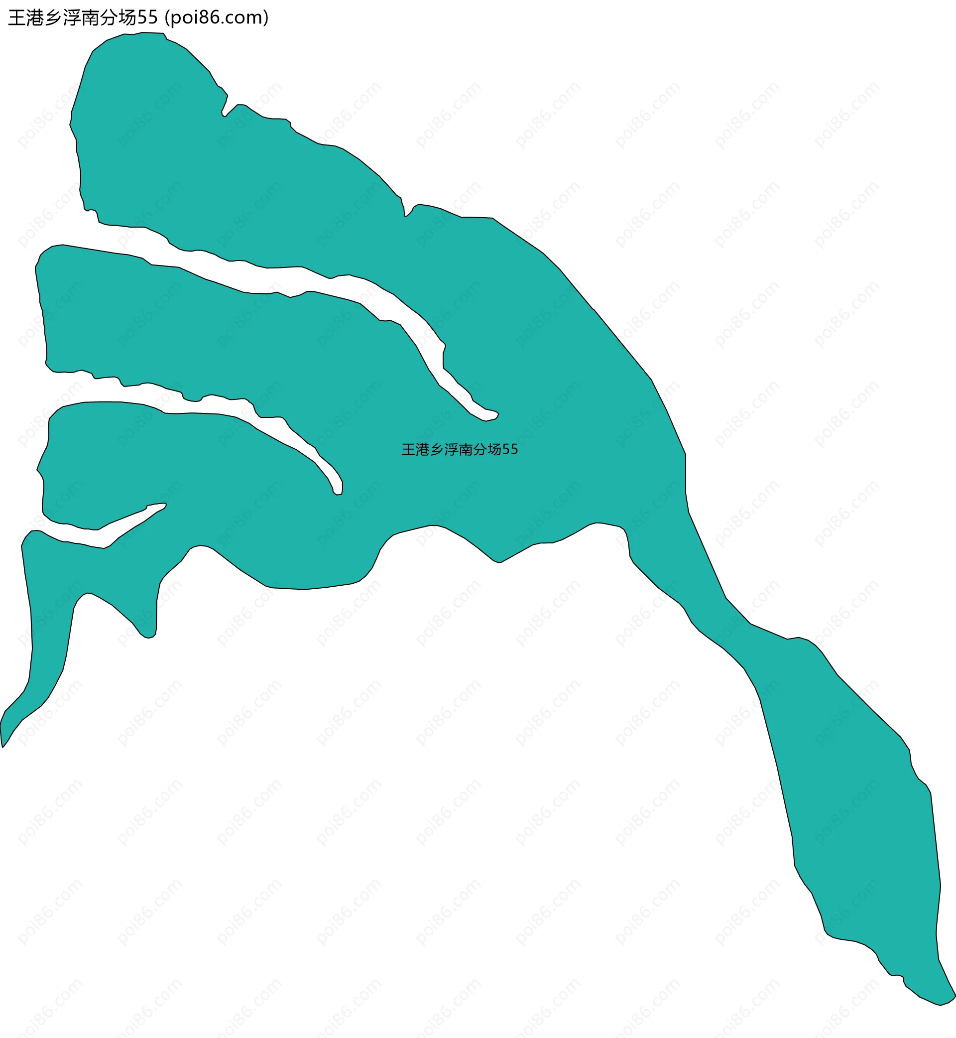 王港乡浮南分场55边界地图