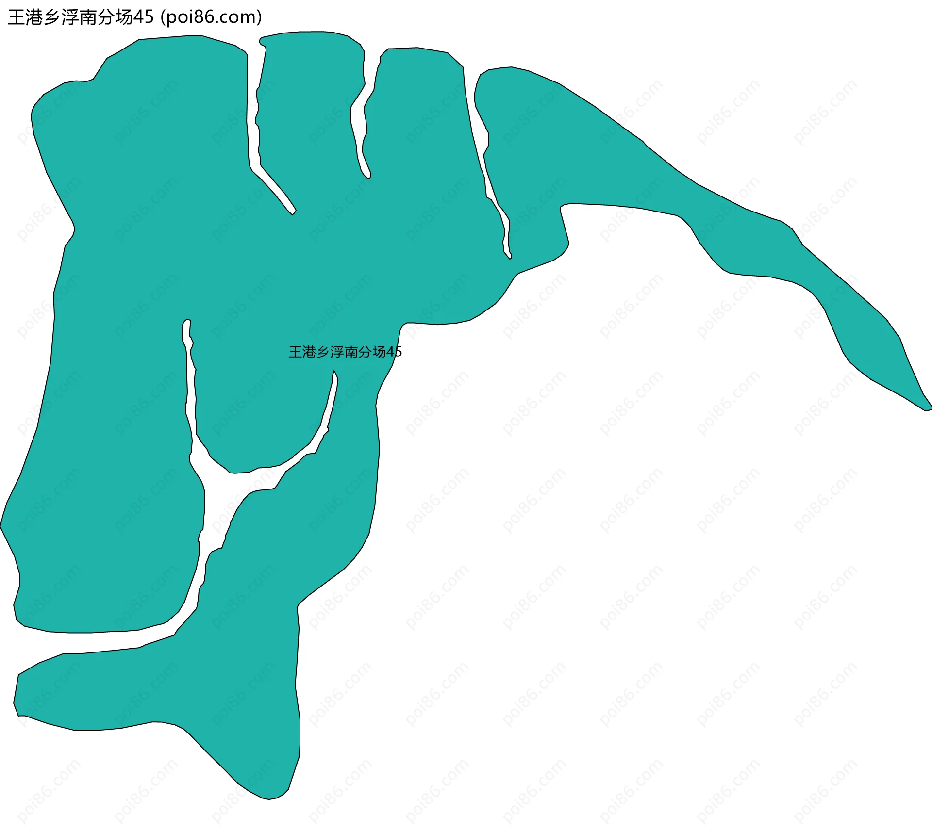 王港乡浮南分场45边界地图
