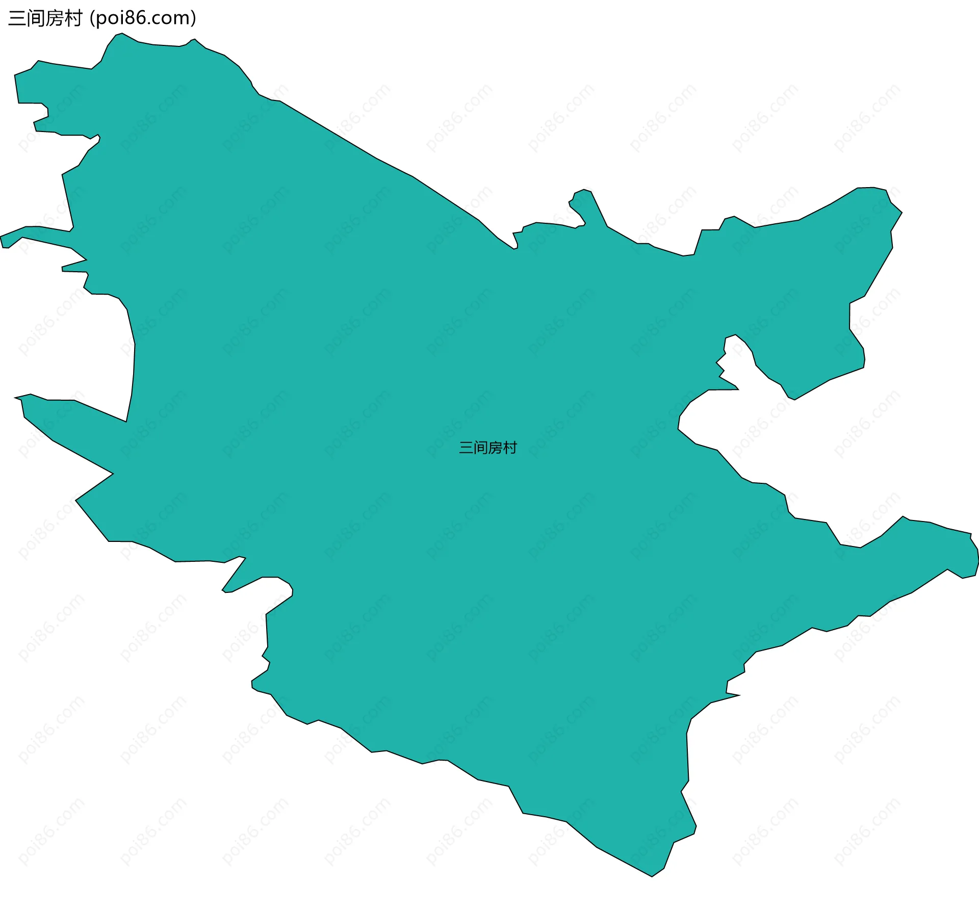 三间房村边界地图