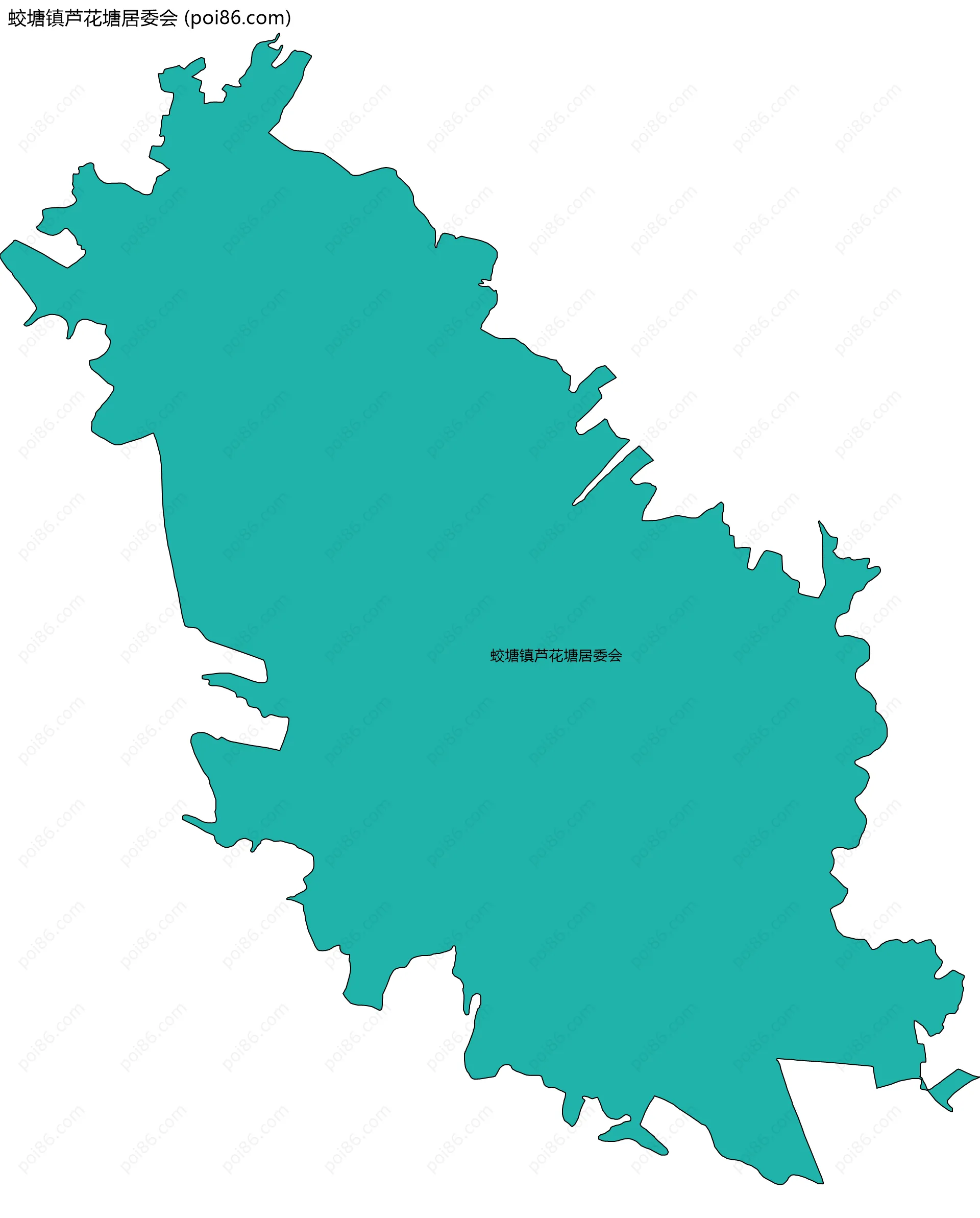 蛟塘镇芦花塘居委会边界地图