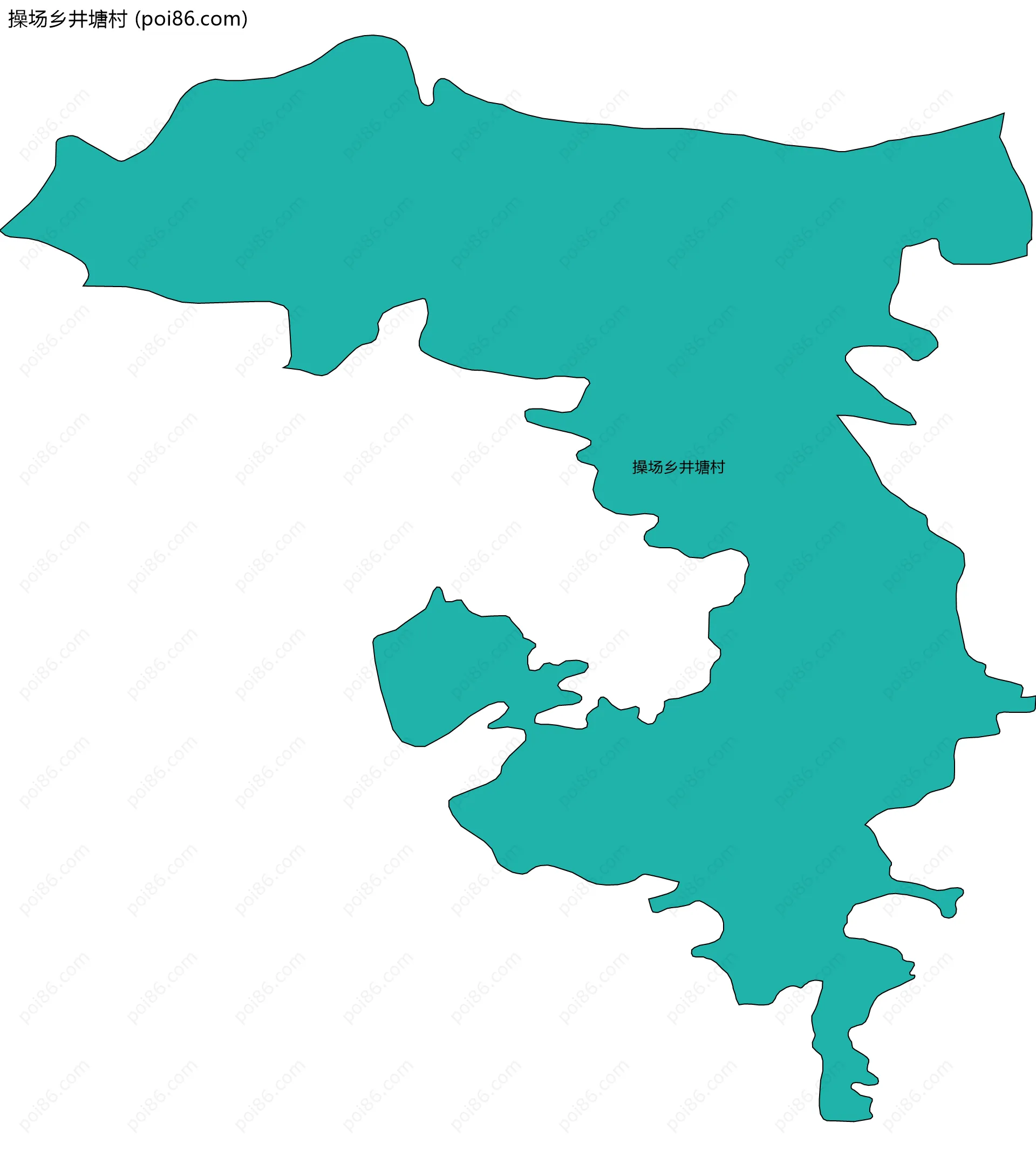 操场乡井塘村边界地图