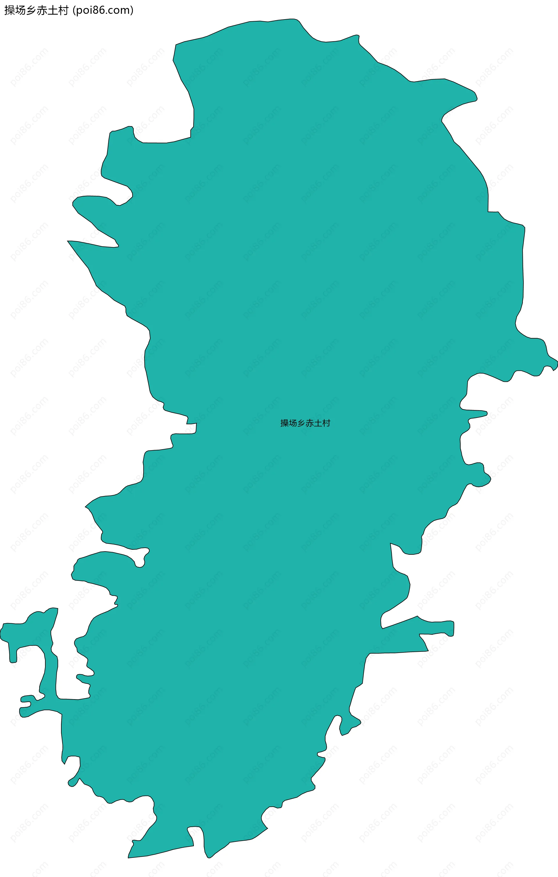 操场乡赤土村边界地图