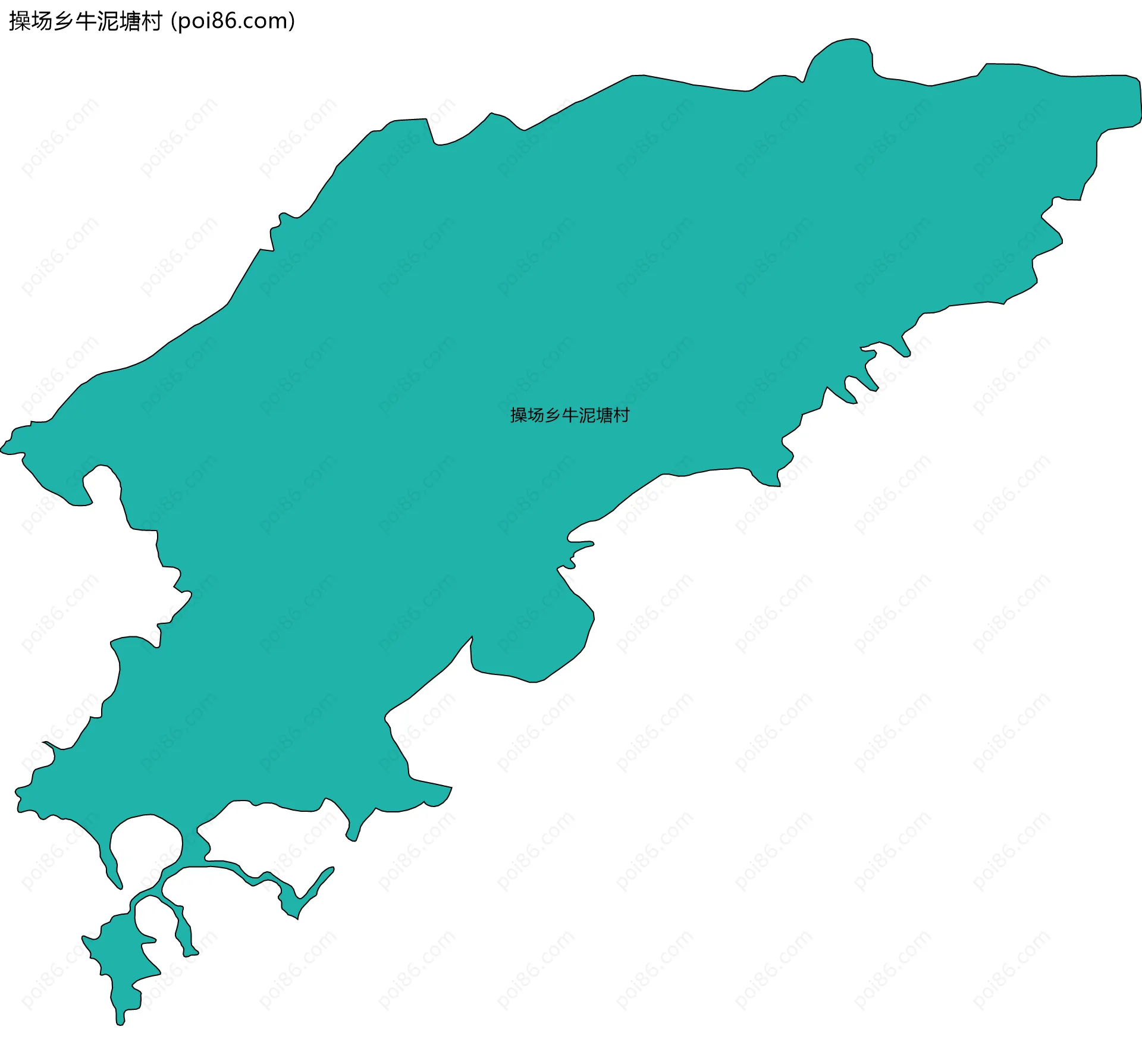 操场乡牛泥塘村边界地图