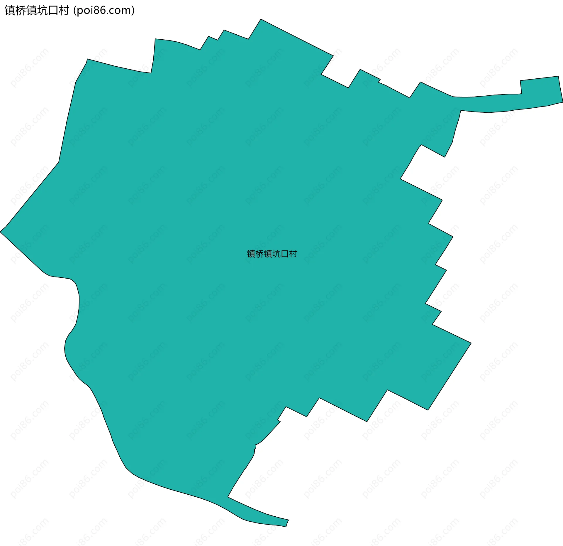 镇桥镇坑口村边界地图