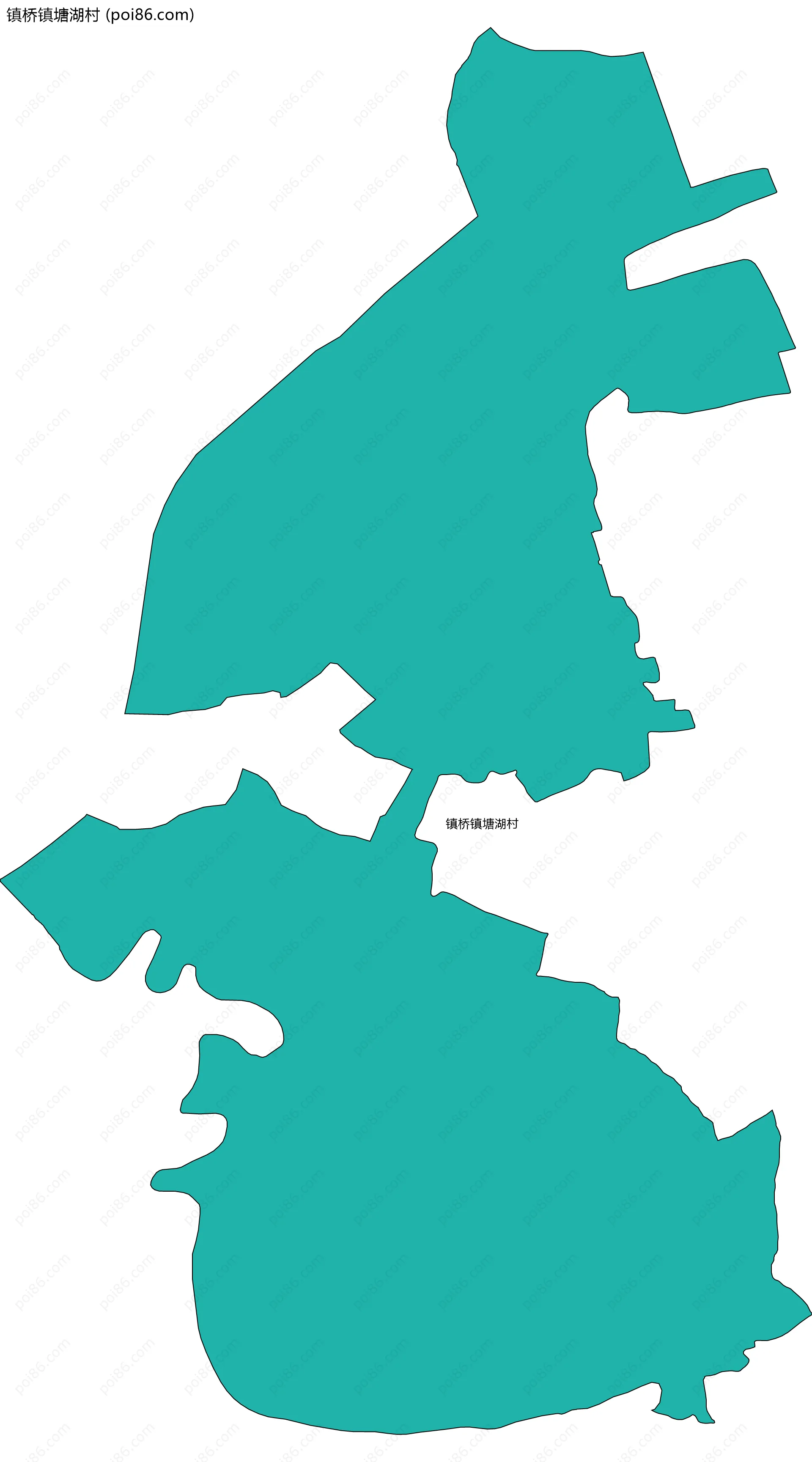 镇桥镇塘湖村边界地图