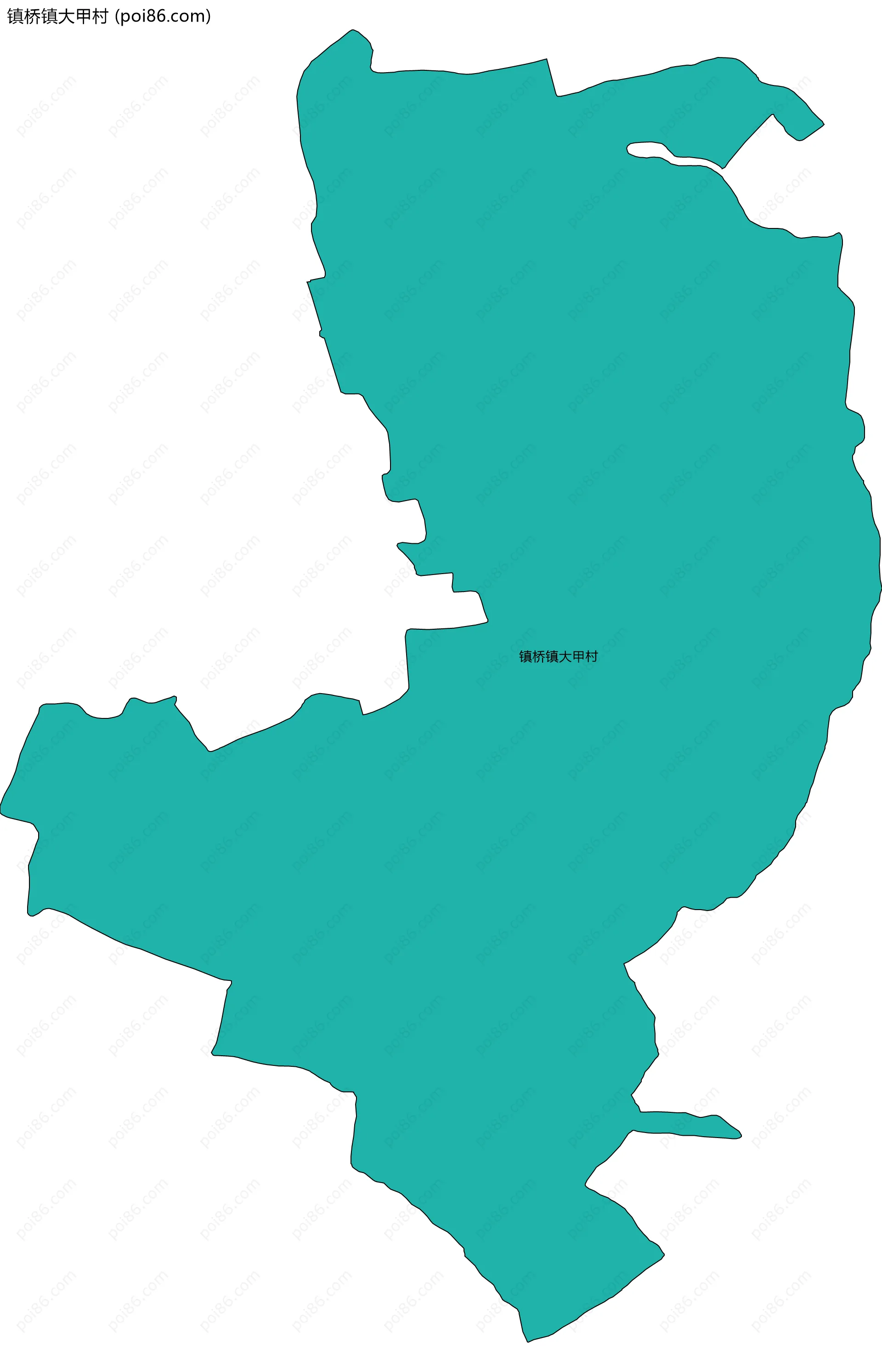 镇桥镇大甲村边界地图