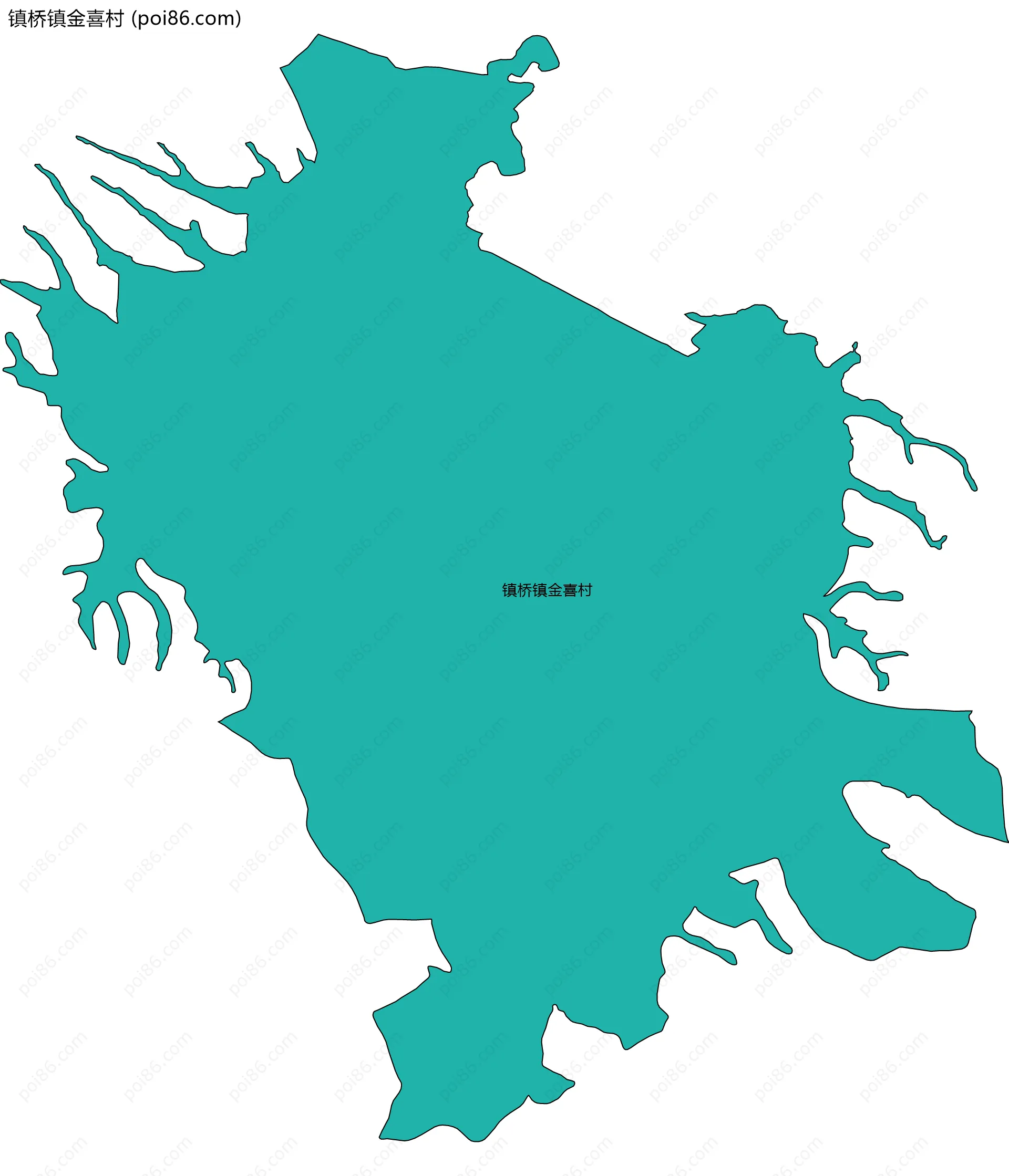 镇桥镇金喜村边界地图
