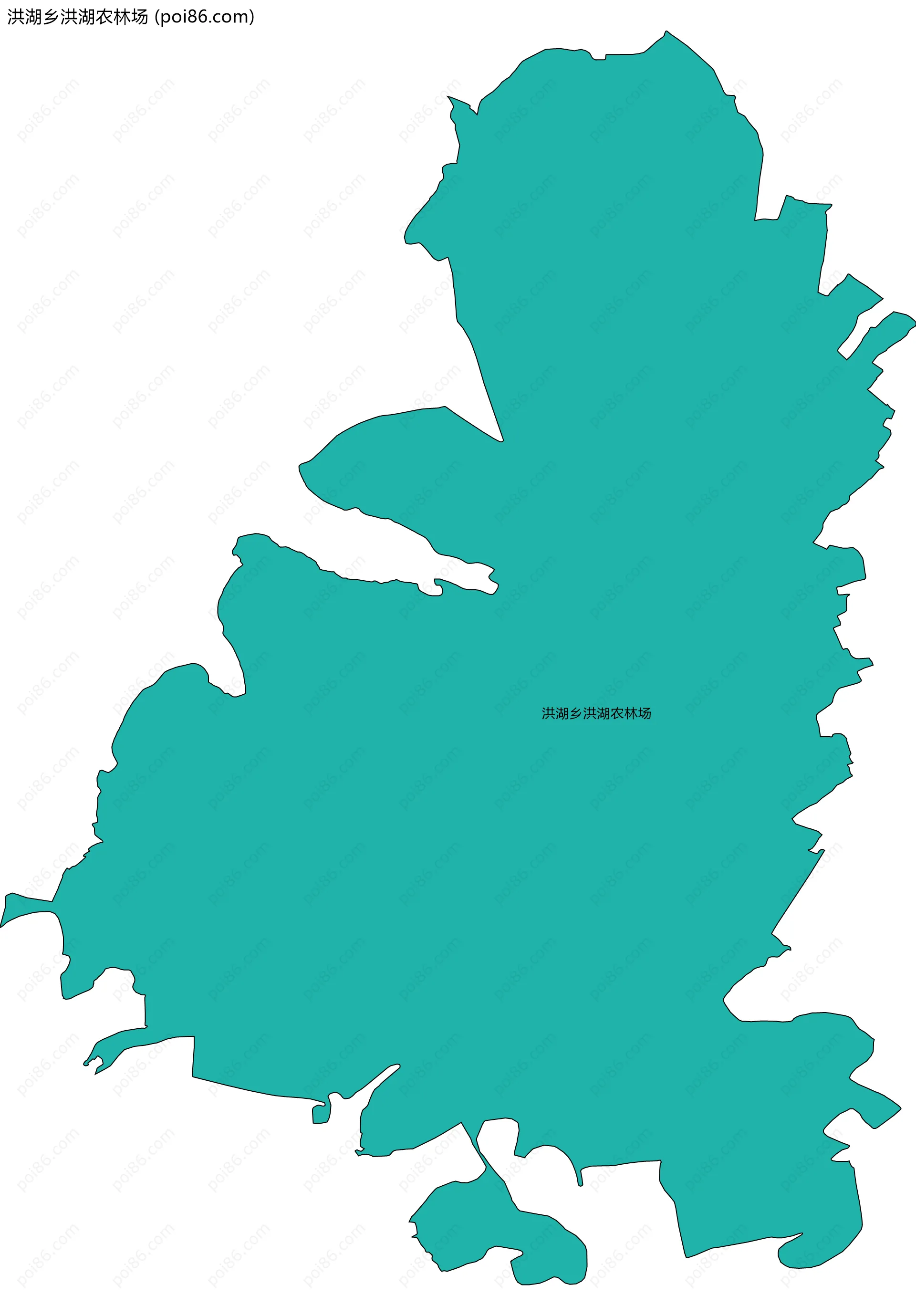 洪湖乡洪湖农林场边界地图(五级行政区划)