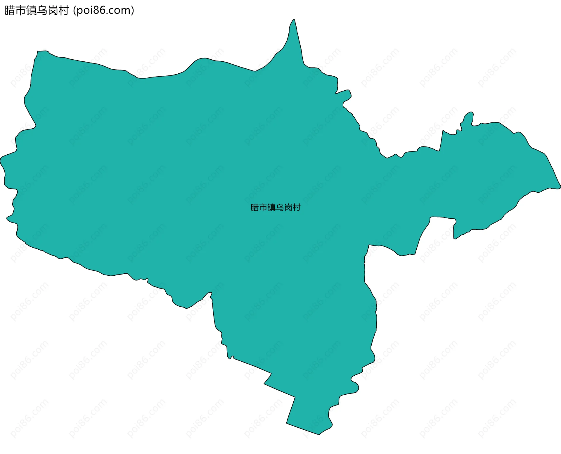 腊市镇乌岗村边界地图