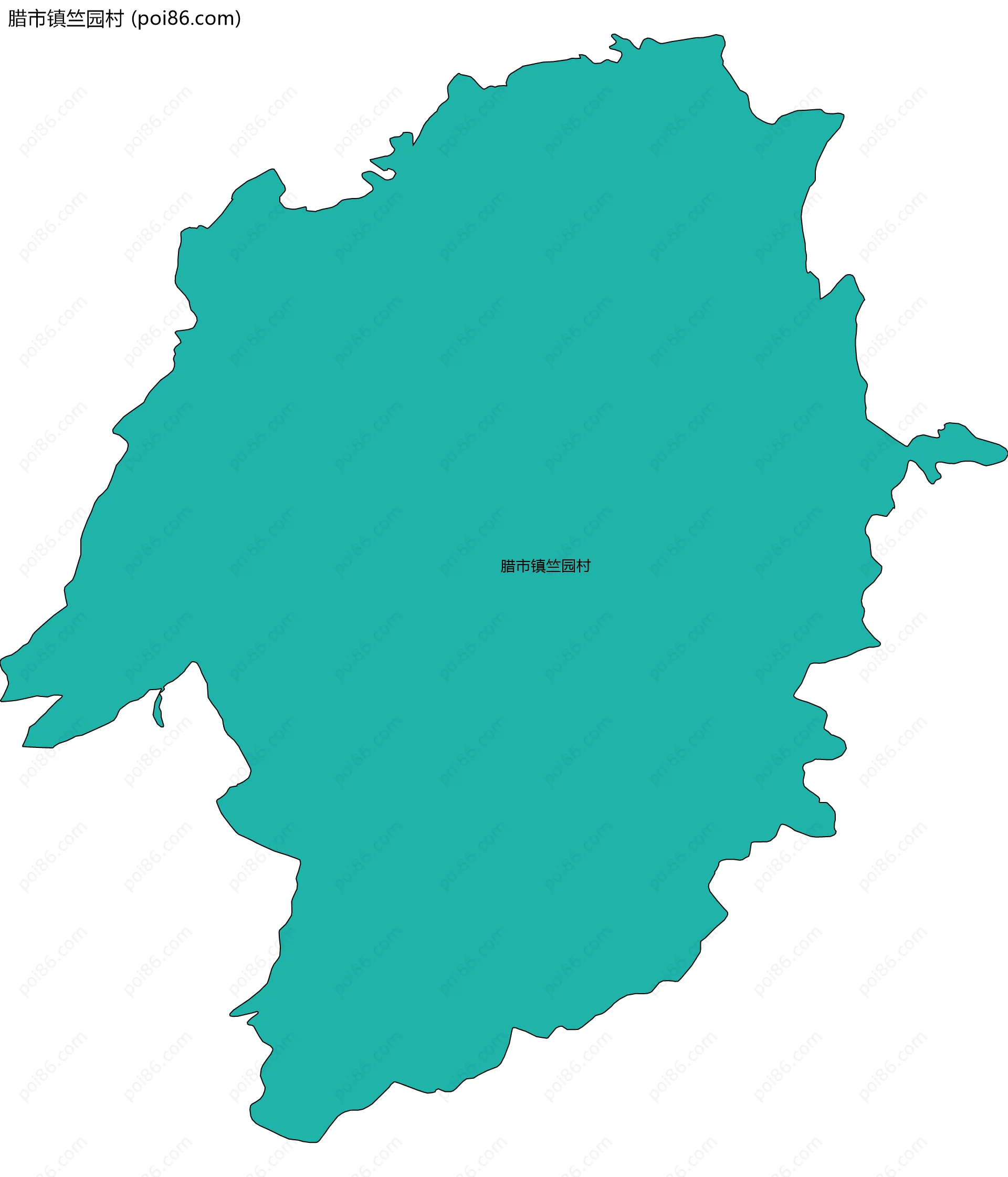 腊市镇竺园村边界地图