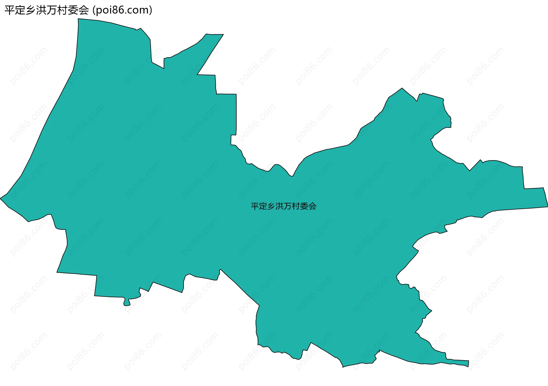 平定乡洪万村委会边界地图
