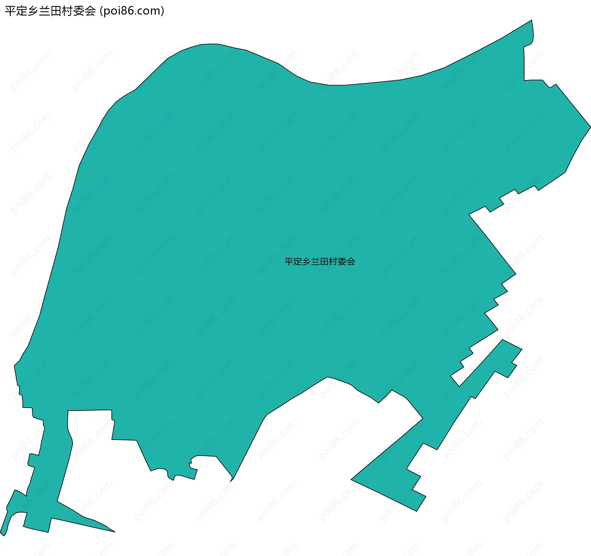 平定乡兰田村委会边界地图
