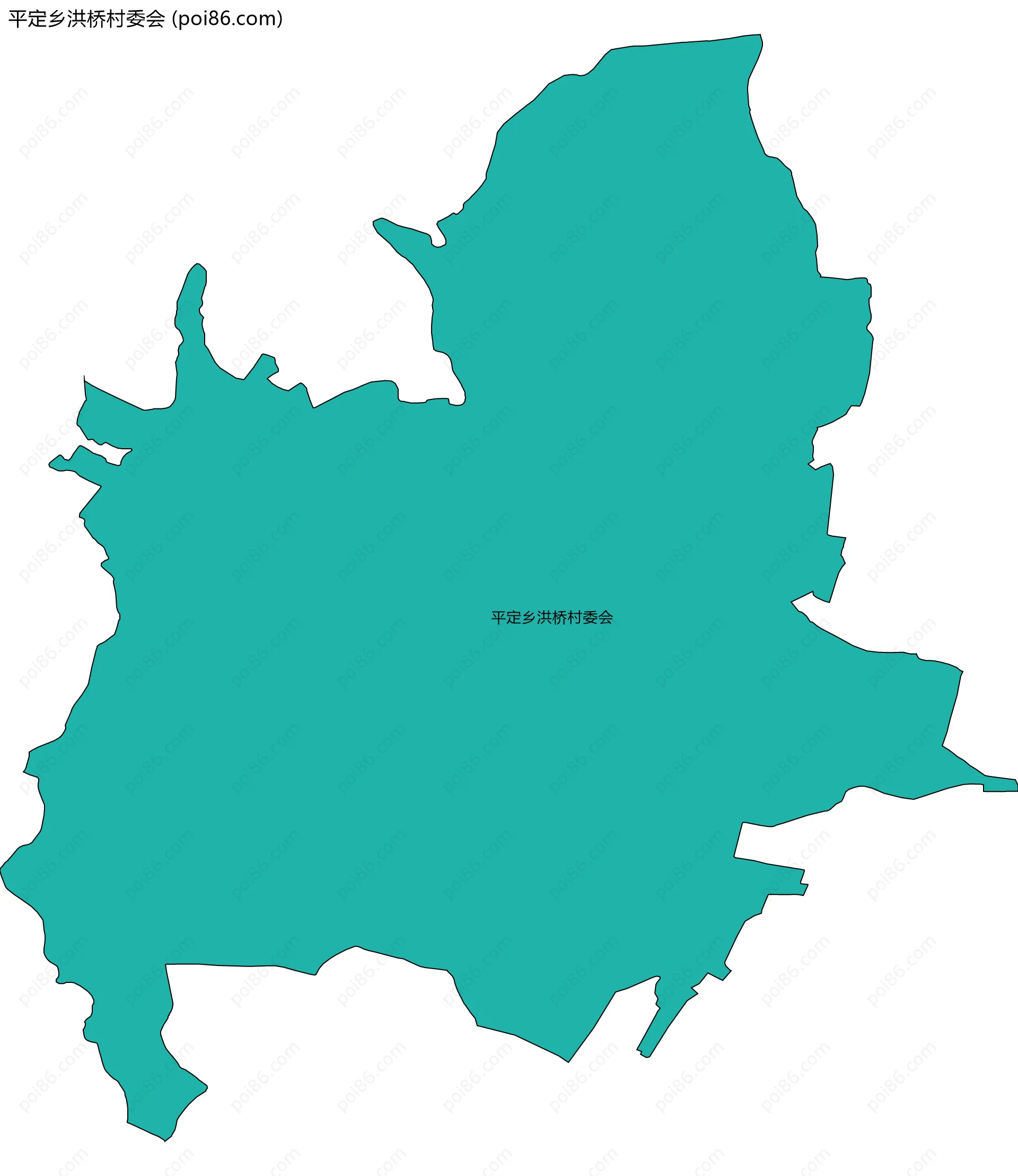 平定乡洪桥村委会边界地图
