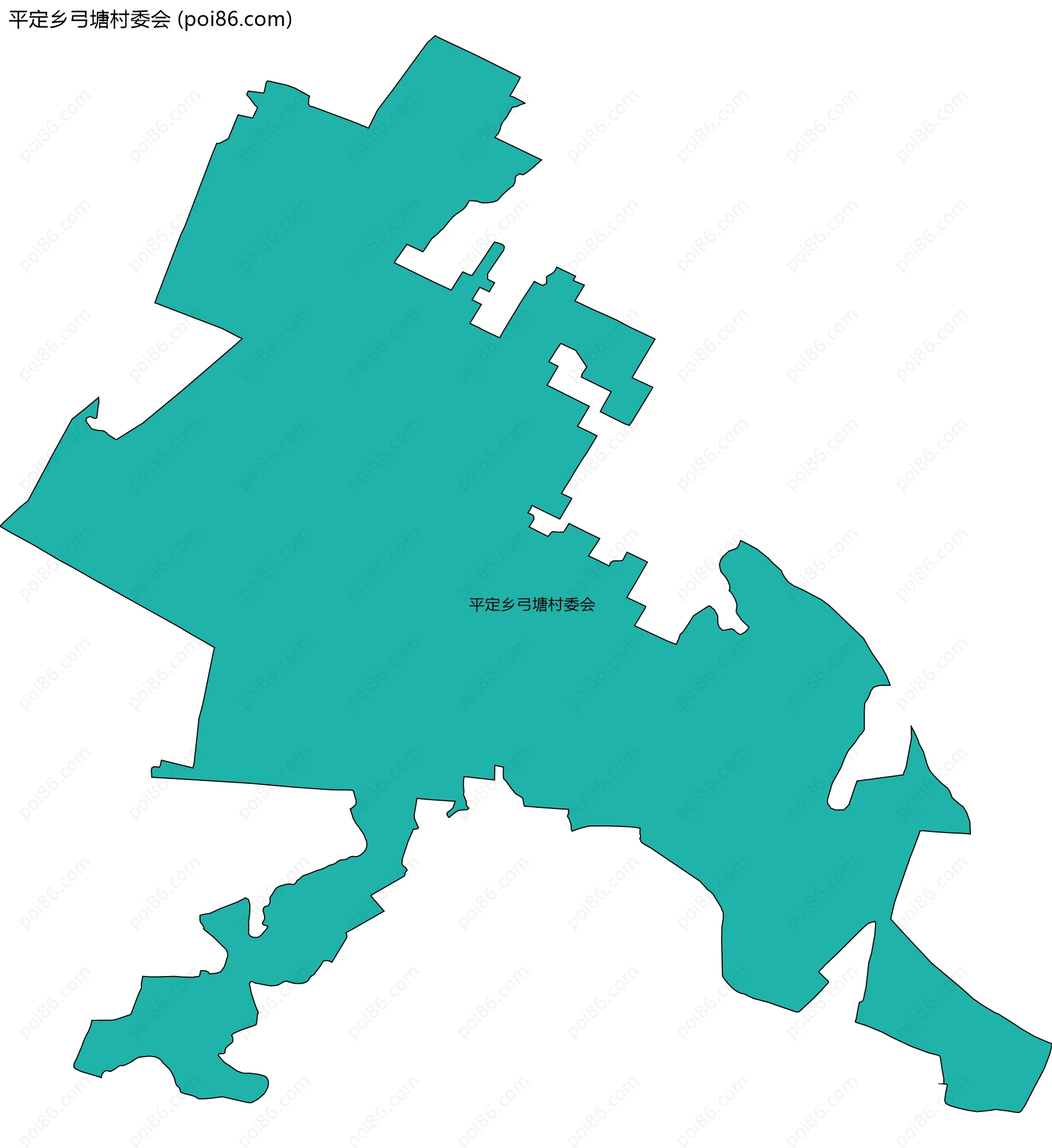 平定乡弓塘村委会边界地图