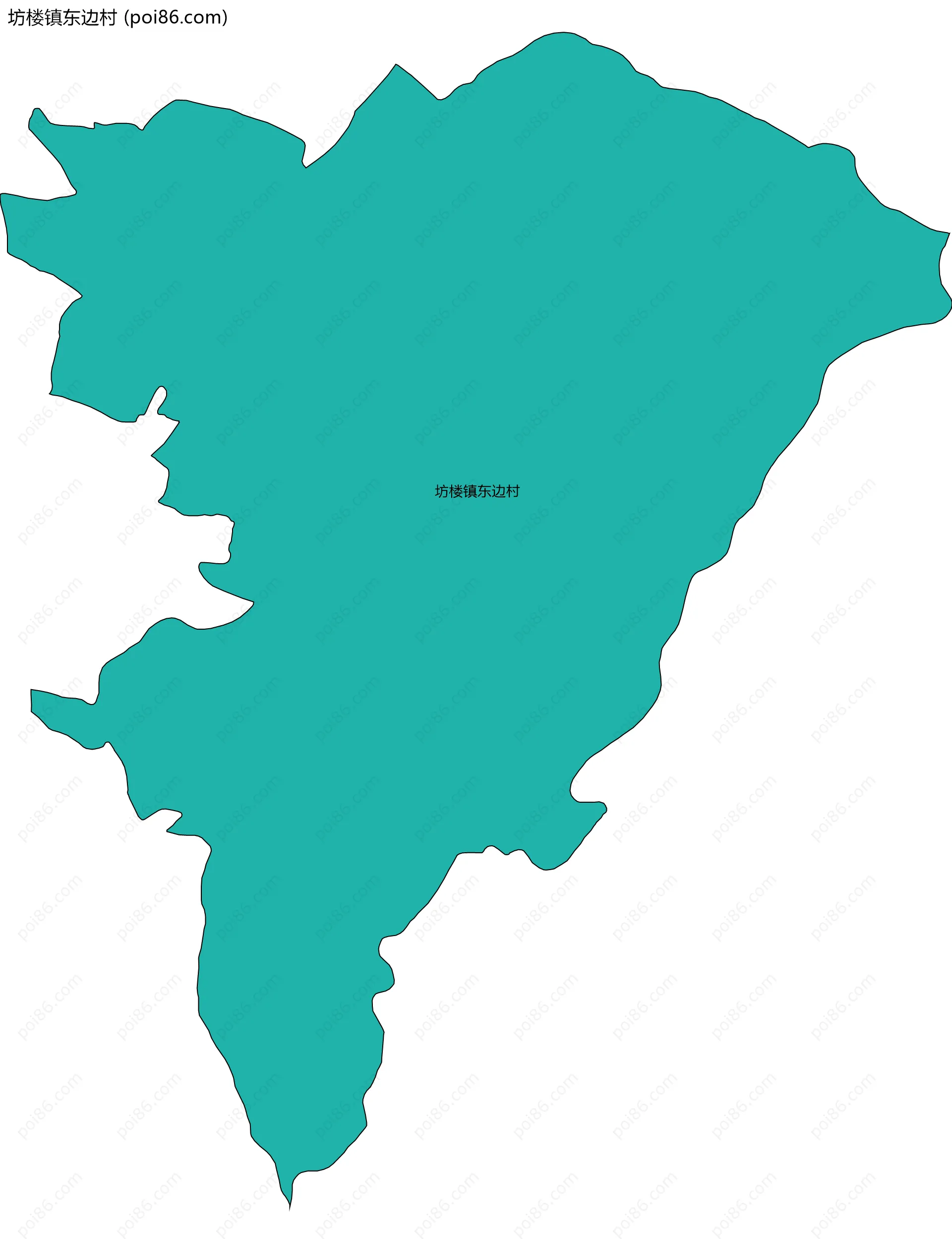 坊楼镇东边村边界地图