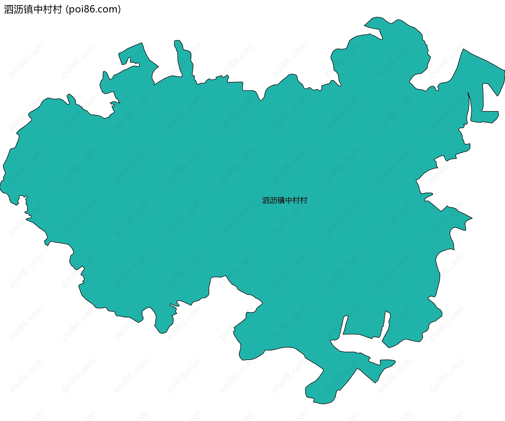 泗沥镇中村村边界地图